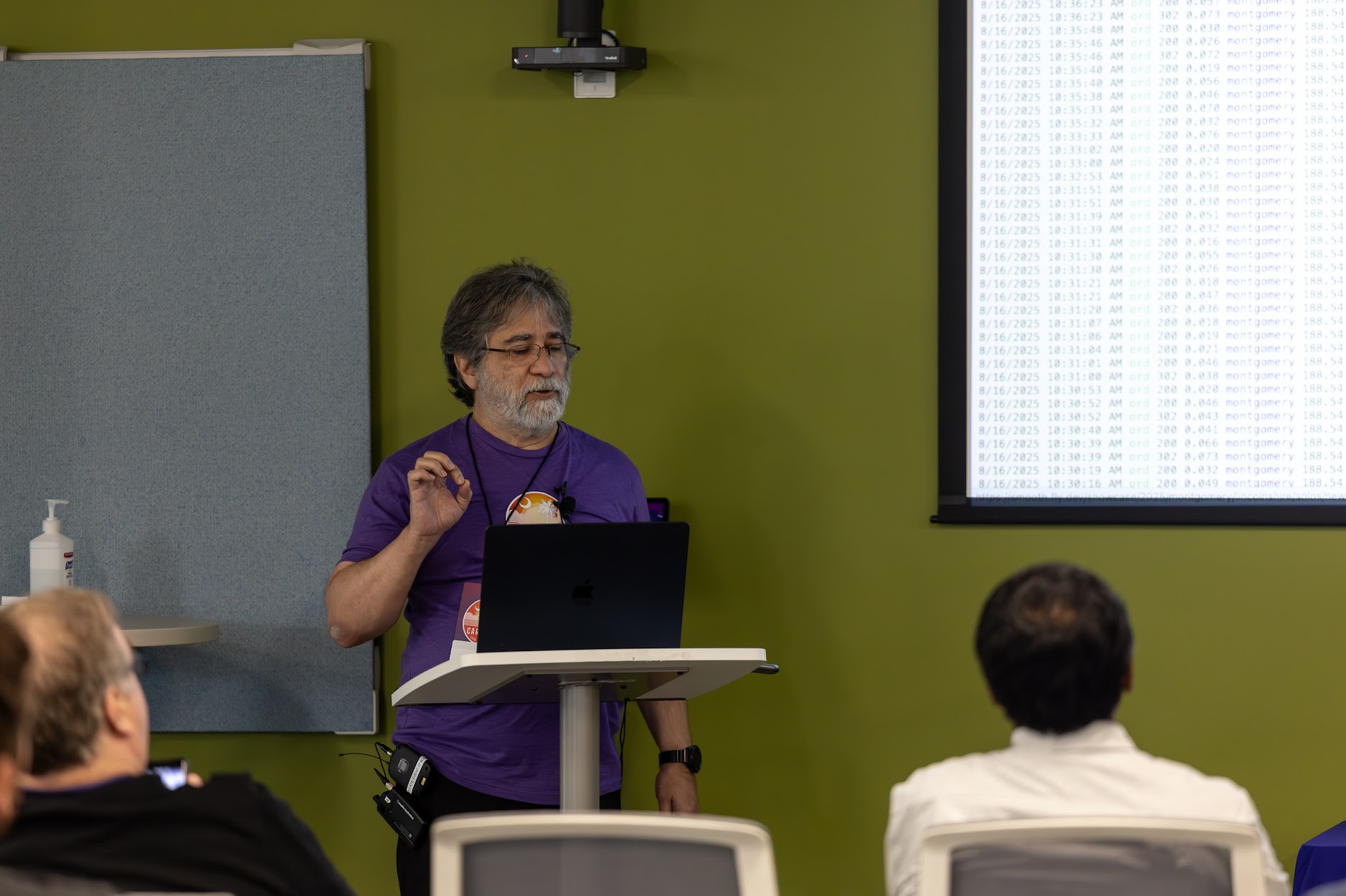 Sam Ruby speaking at the 2025 Carolina Code Conference