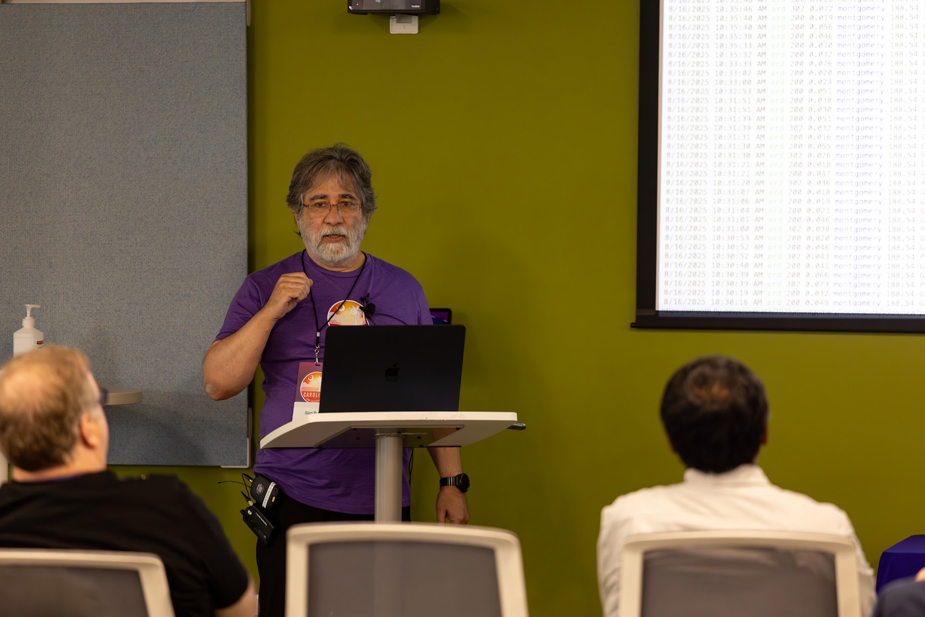 Sam Ruby speaking at the 2025 Carolina Code Conference