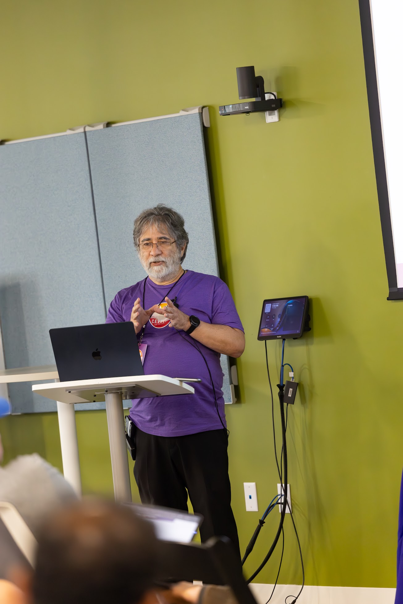 Sam Ruby speaking at the 2025 Carolina Code Conference