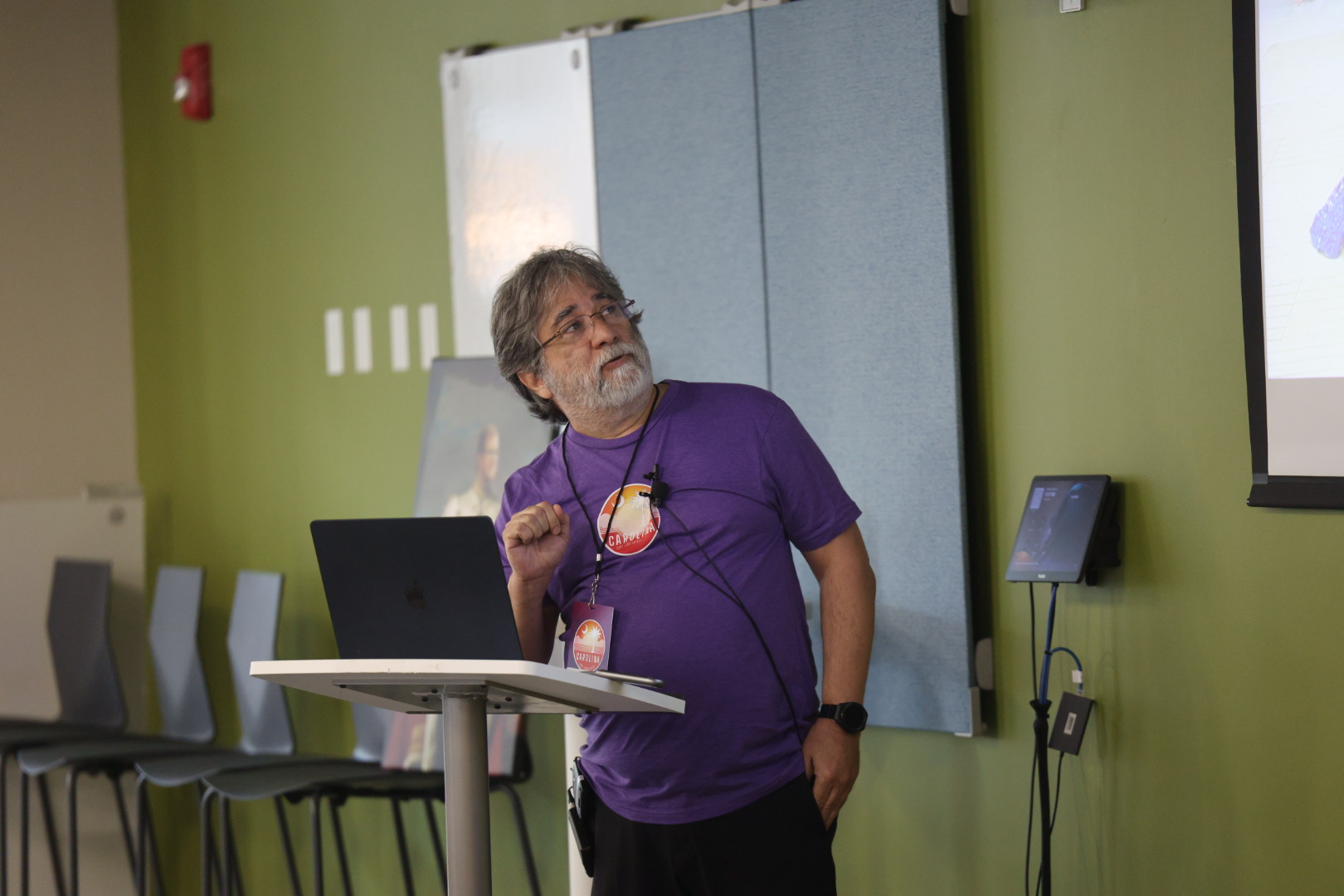 Sam Ruby speaking at the 2025 Carolina Code Conference