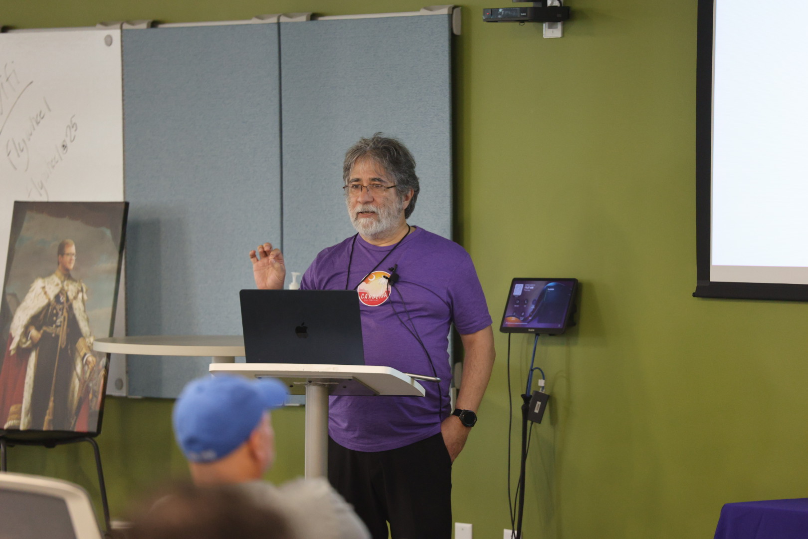 Sam Ruby speaking at the 2025 Carolina Code Conference