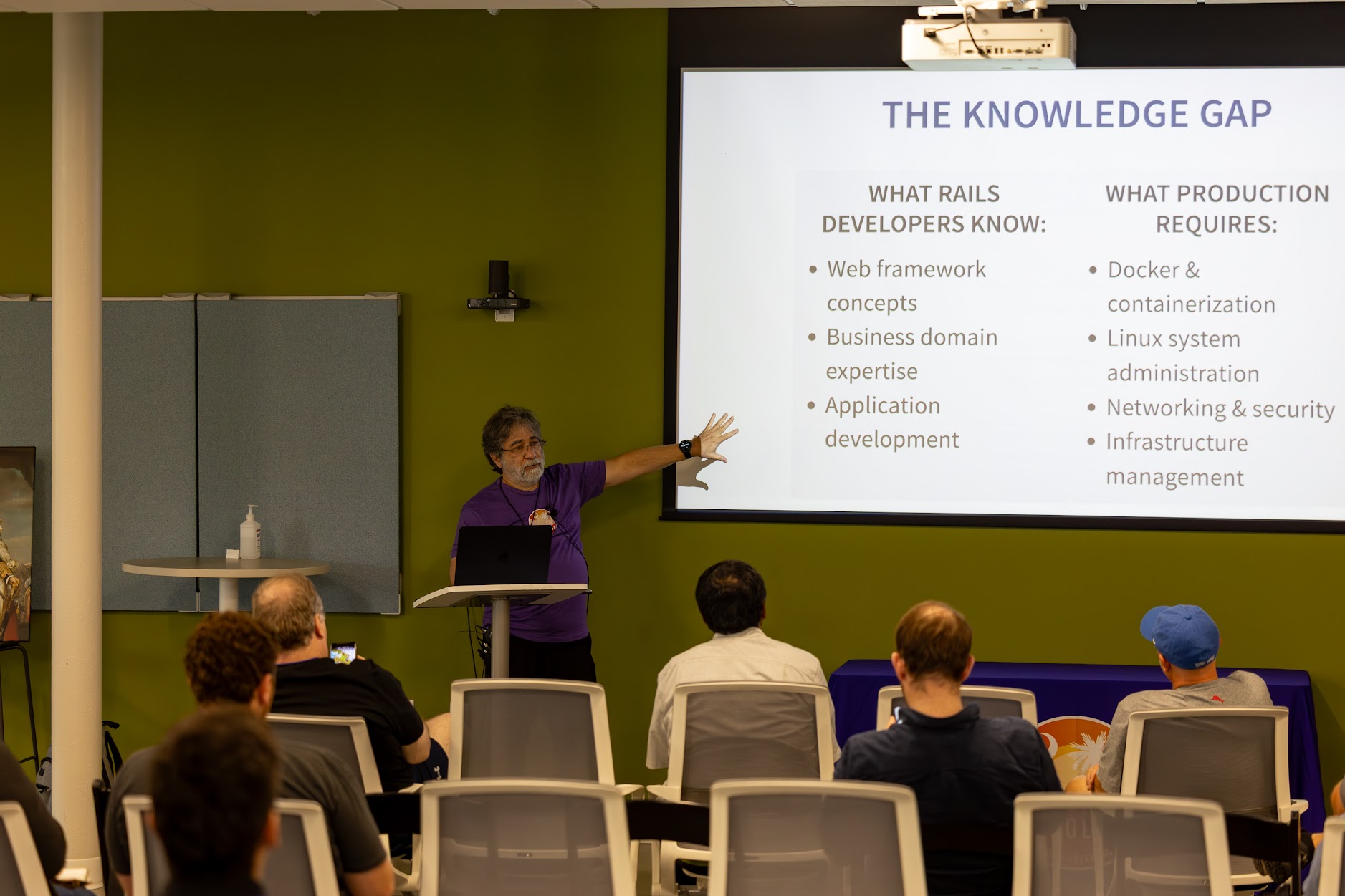 Sam Ruby speaking at the 2025 Carolina Code Conference