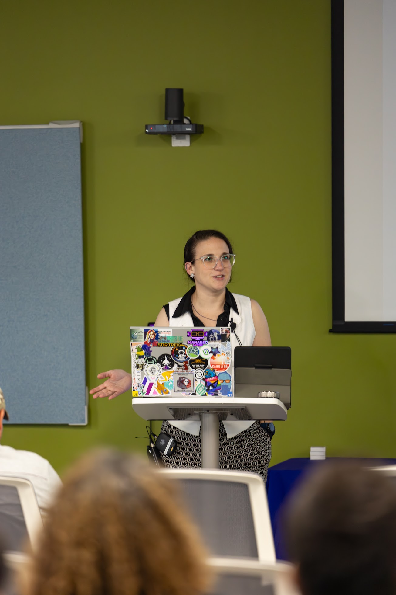 Sarah Matta speaking at the 2025 Carolina Code Conference