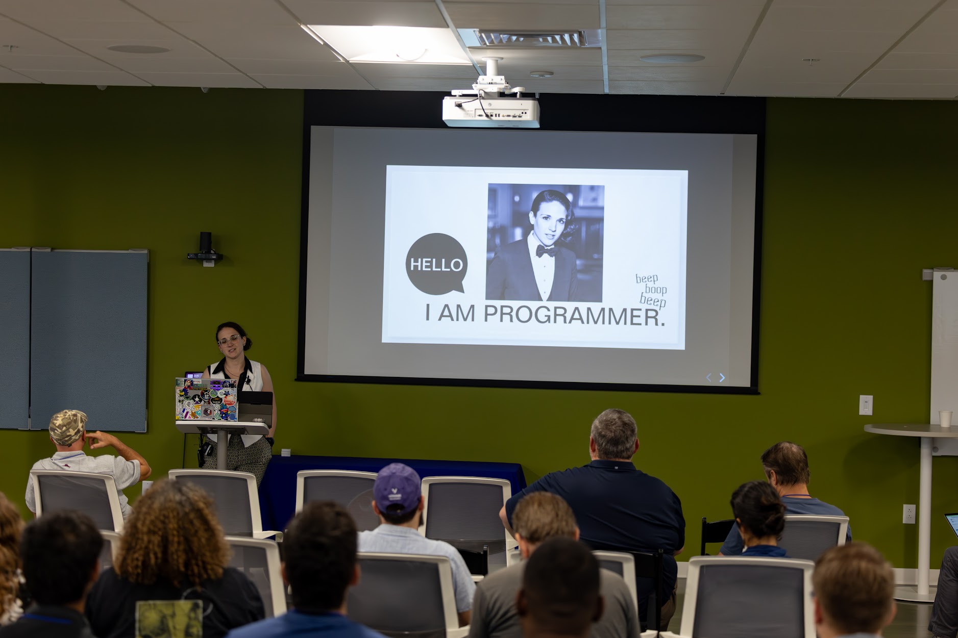 Sarah Matta speaking at the 2025 Carolina Code Conference