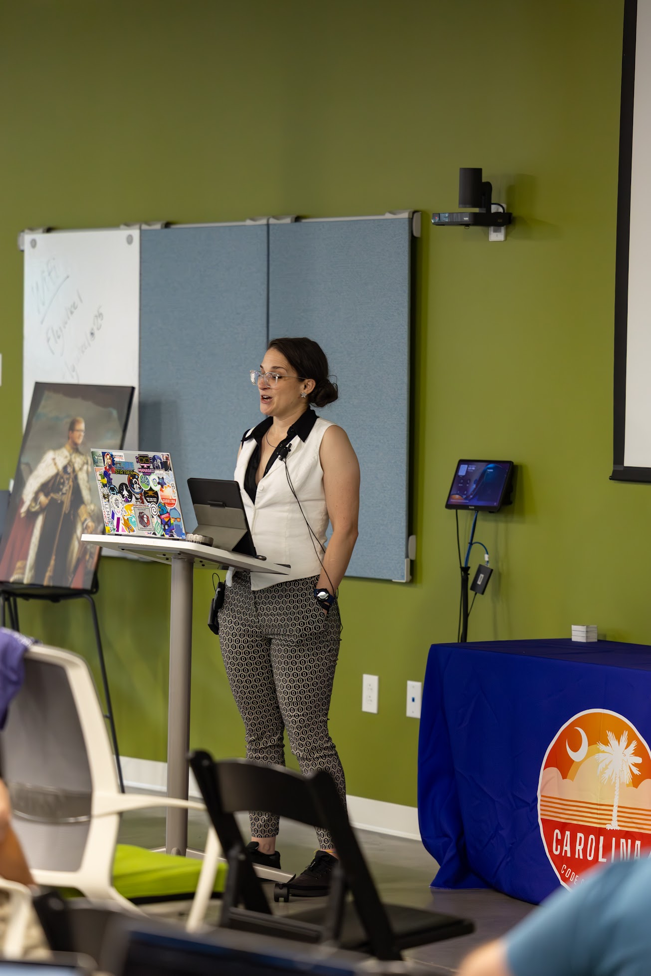 Sarah Matta speaking at the 2025 Carolina Code Conference