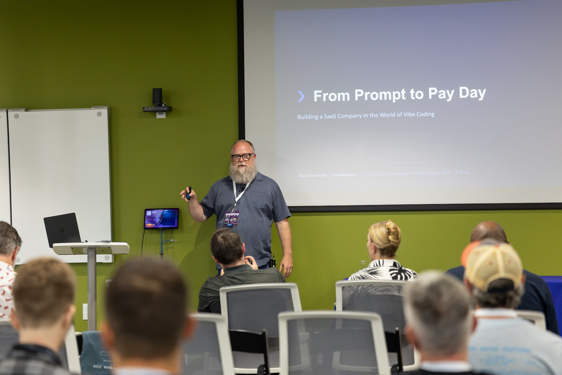 Adam Anderson speaking at the 2026 Carolina Code Conference