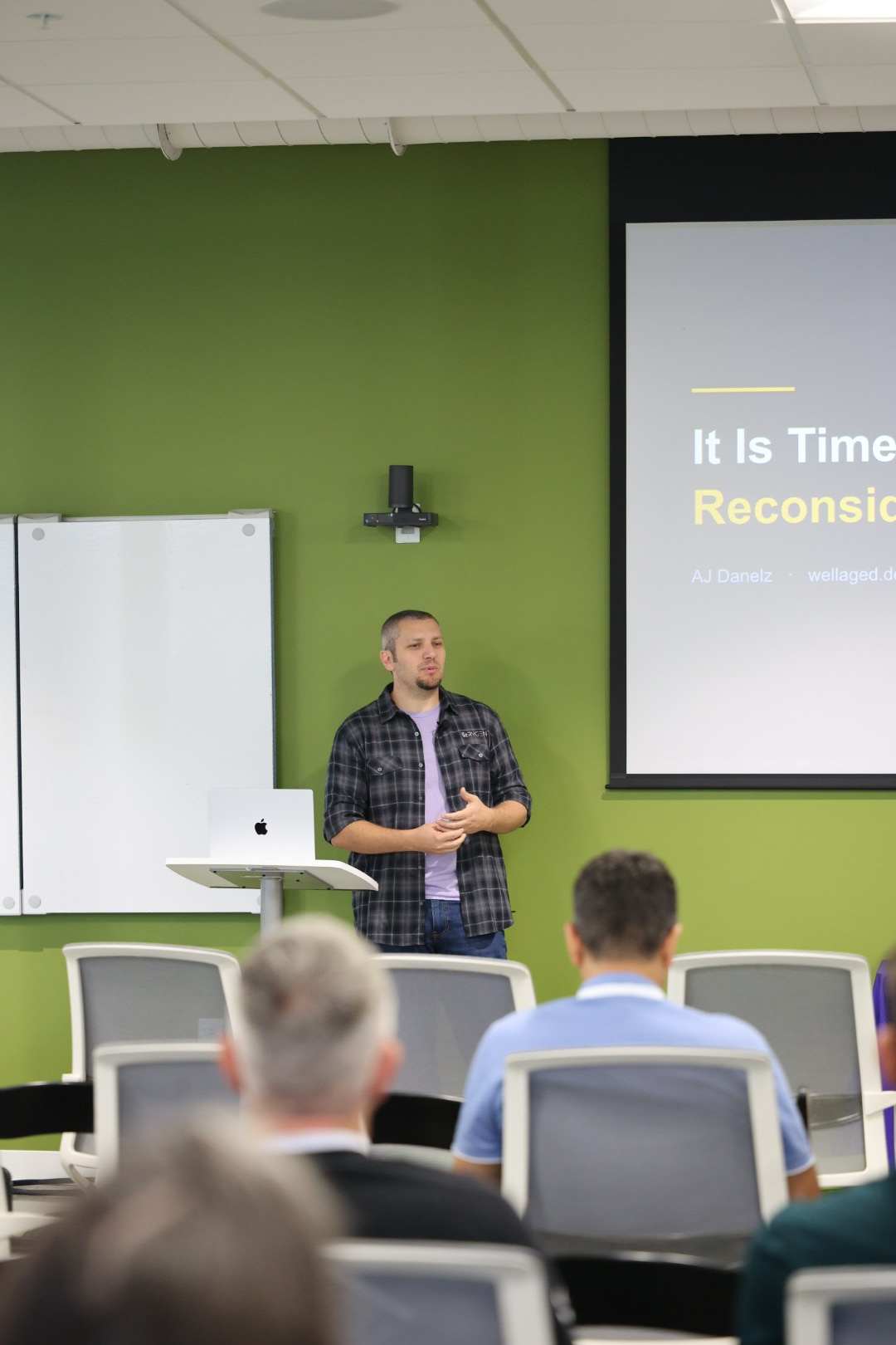AJ Danelz speaking at the 2026 Carolina Code Conference