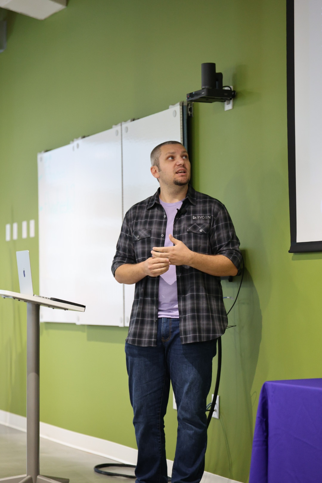 AJ Danelz speaking at the 2026 Carolina Code Conference