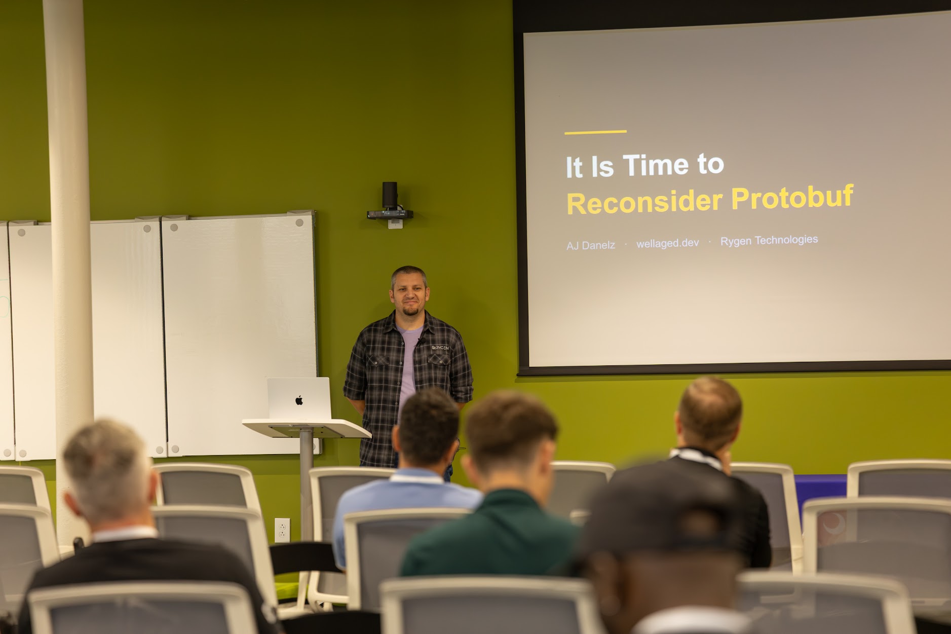 AJ Danelz speaking at the 2026 Carolina Code Conference