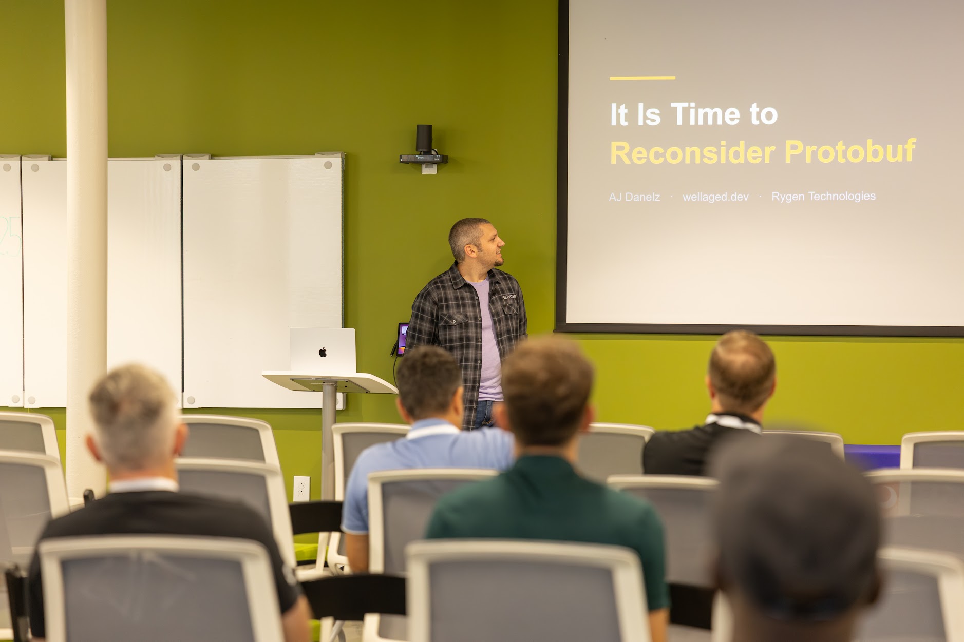 AJ Danelz speaking at the 2026 Carolina Code Conference