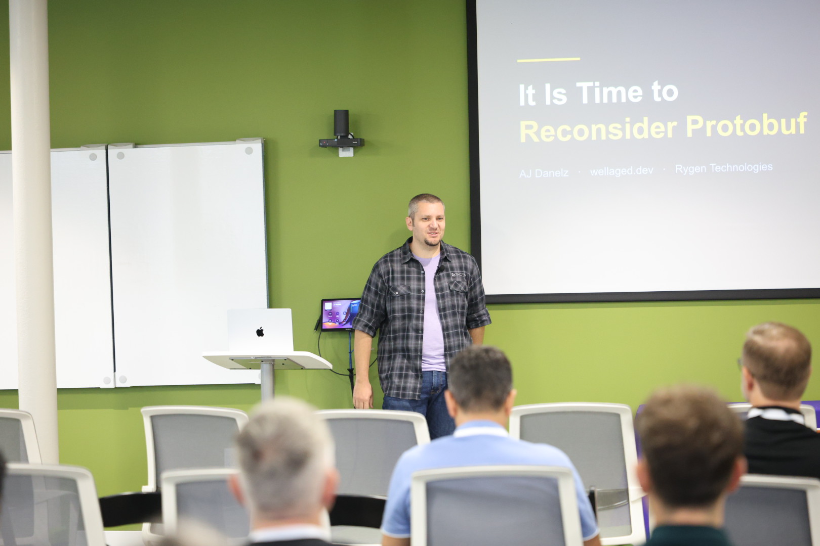 AJ Danelz speaking at the 2026 Carolina Code Conference