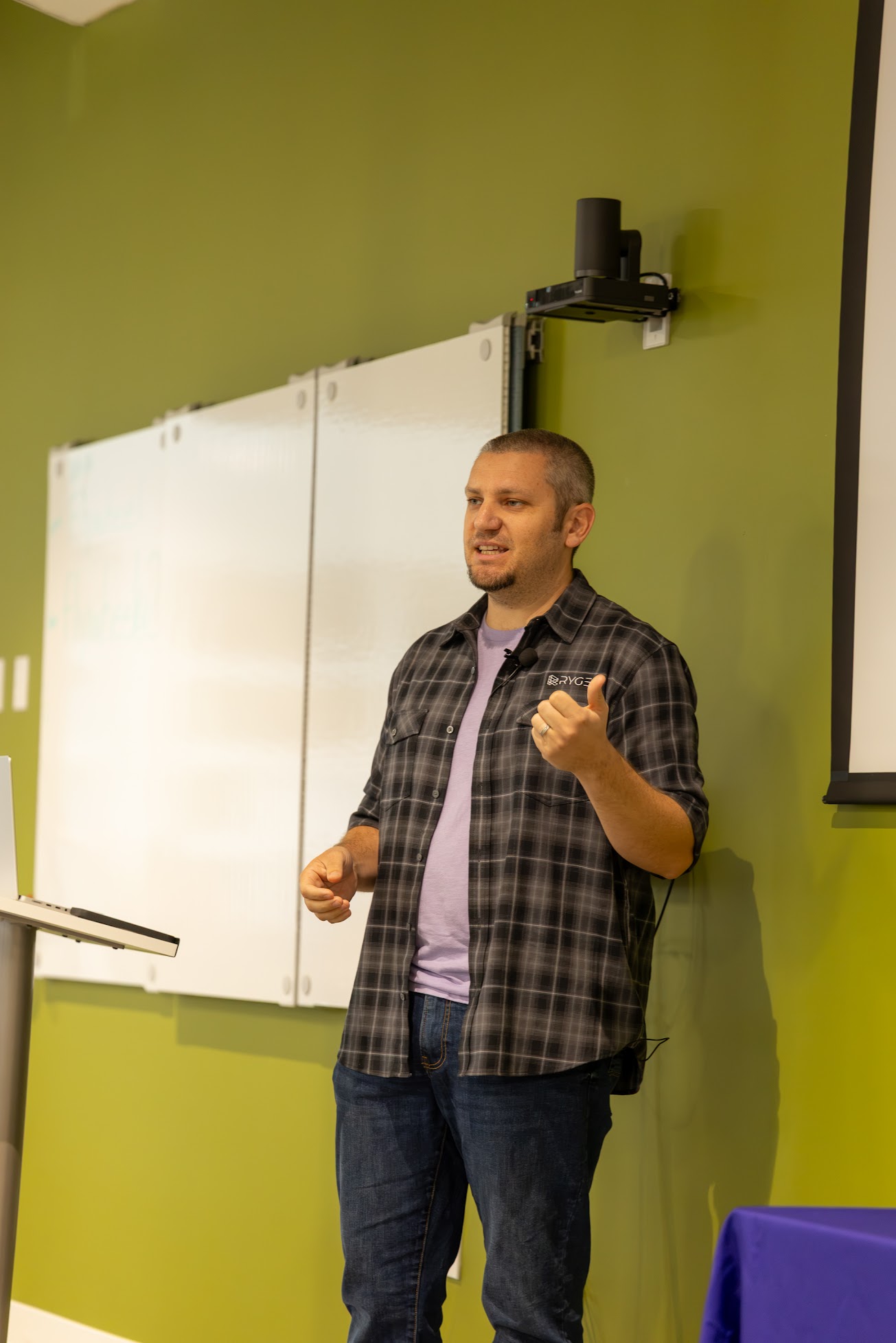 AJ Danelz speaking at the 2026 Carolina Code Conference