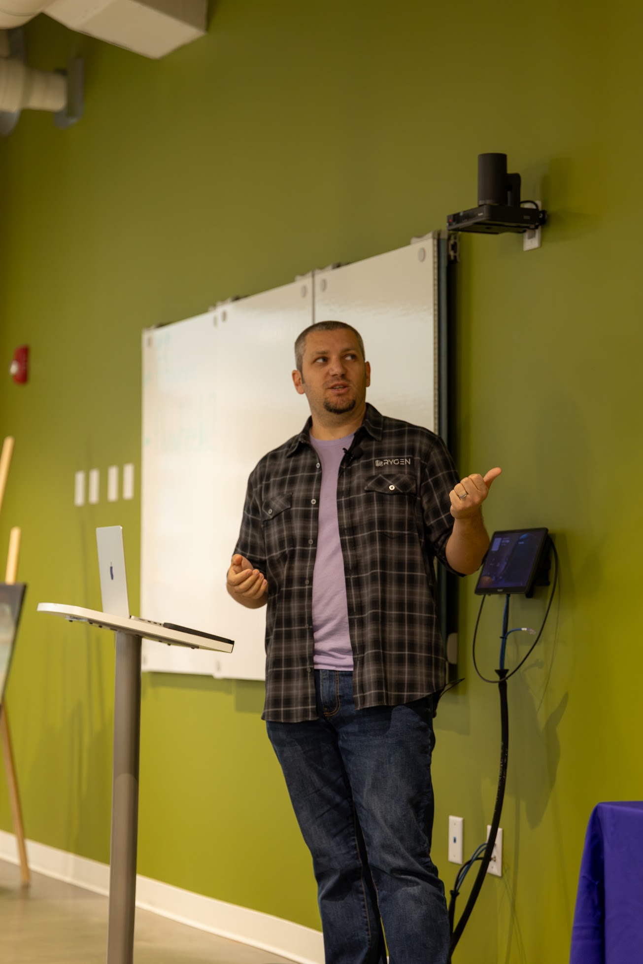 AJ Danelz speaking at the 2026 Carolina Code Conference