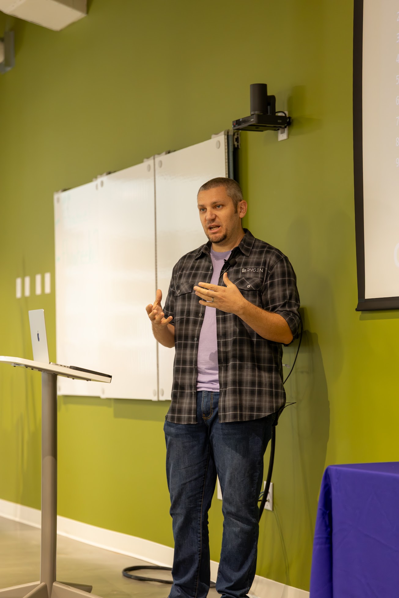 AJ Danelz speaking at the 2026 Carolina Code Conference