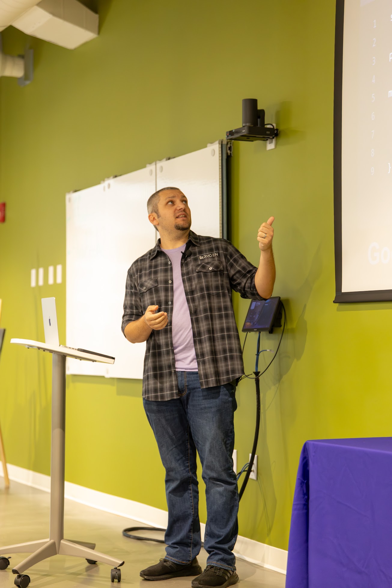 AJ Danelz speaking at the 2026 Carolina Code Conference