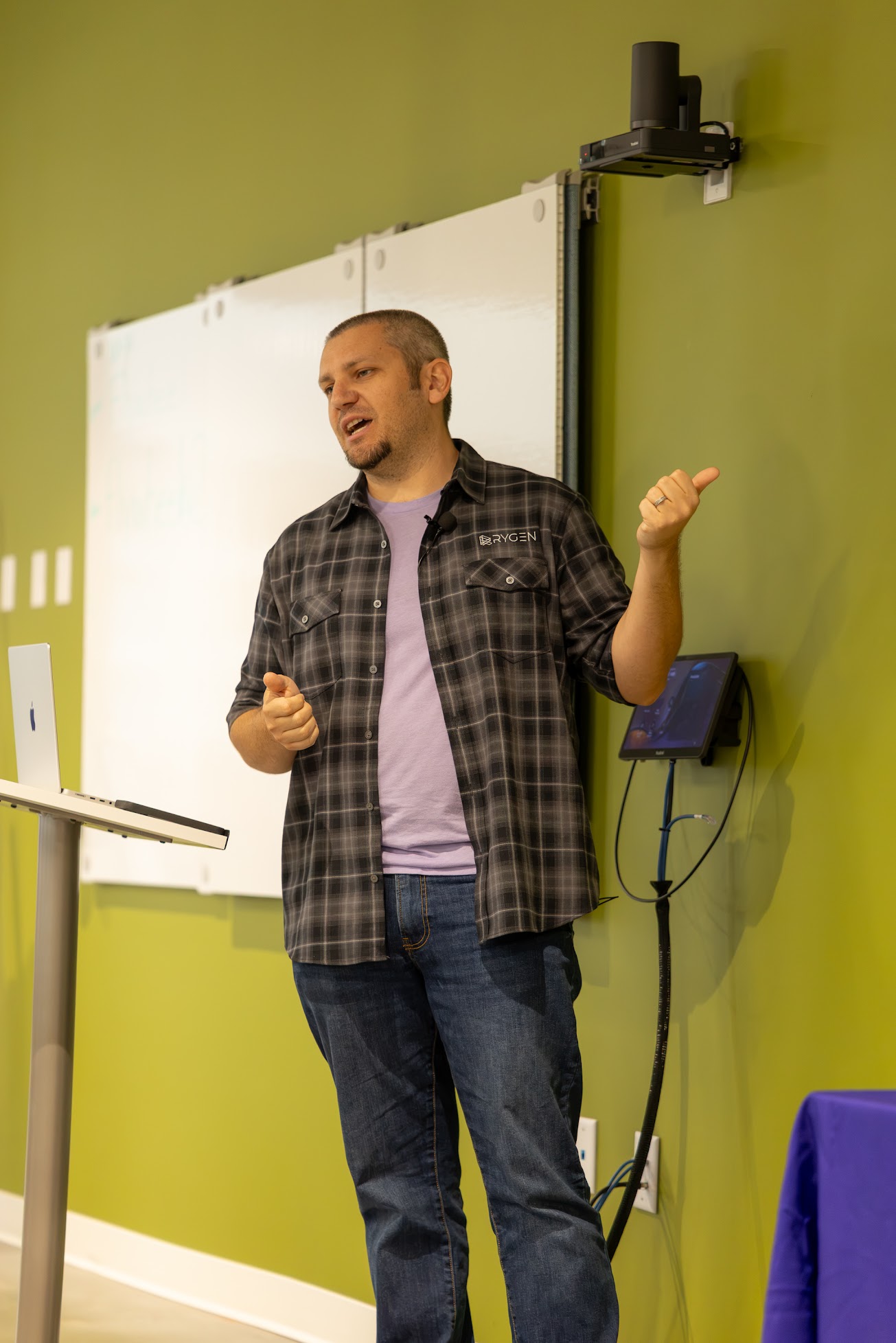 AJ Danelz speaking at the 2026 Carolina Code Conference