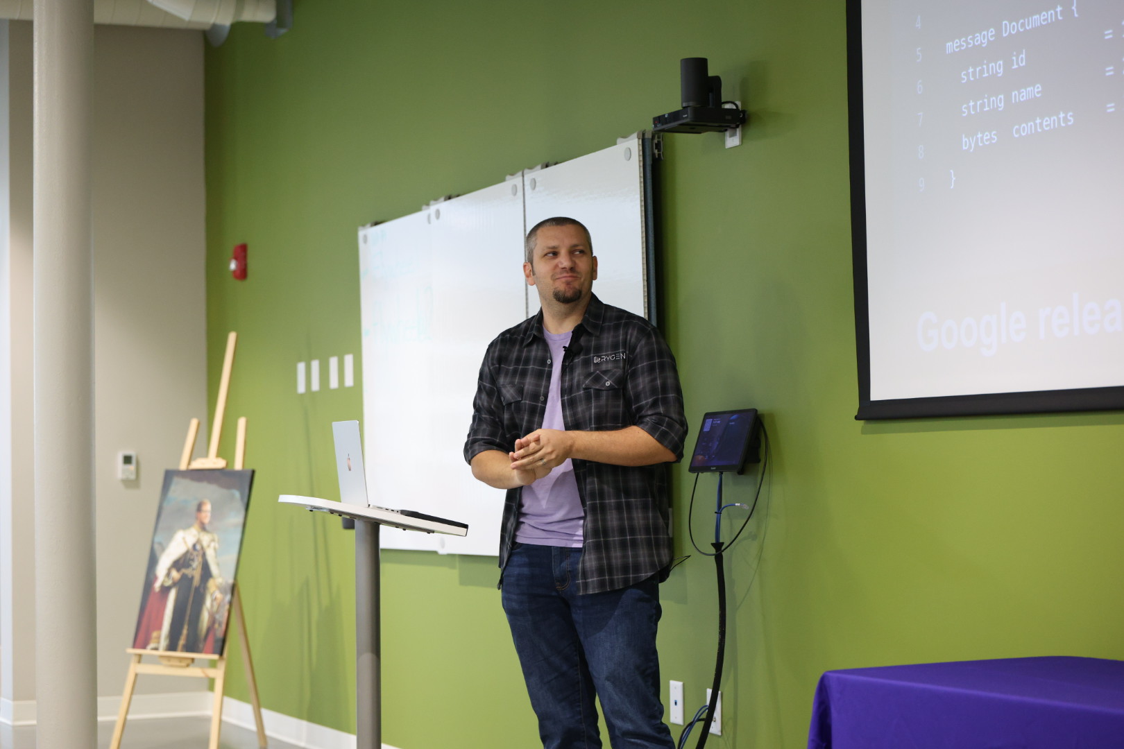 AJ Danelz speaking at the 2026 Carolina Code Conference