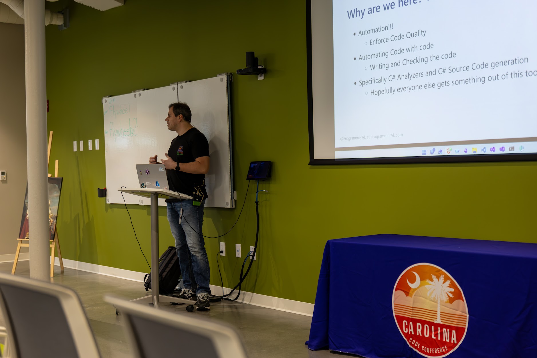 AL Rodriguez speaking at the 2026 Carolina Code Conference