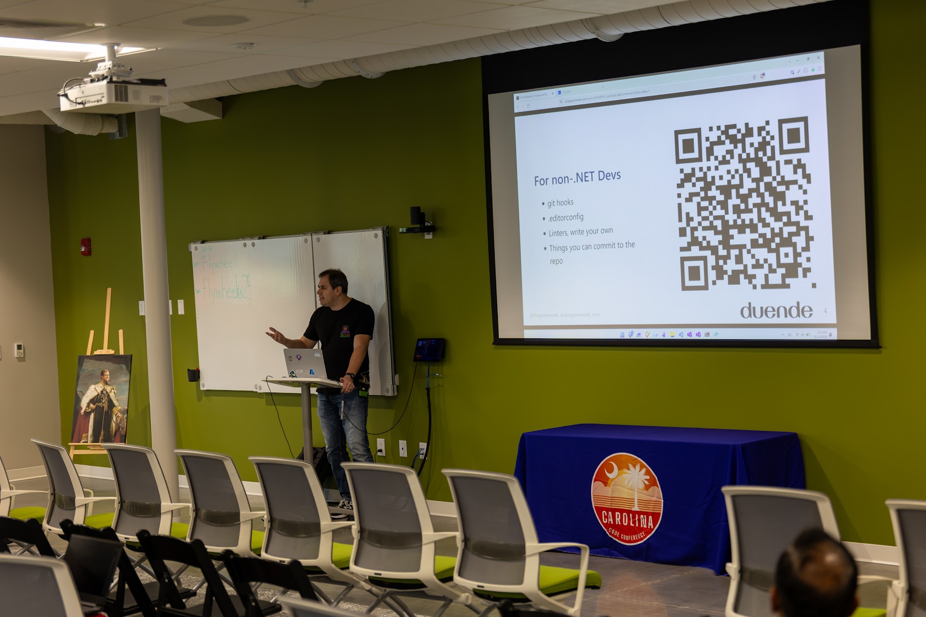 AL Rodriguez speaking at the 2026 Carolina Code Conference
