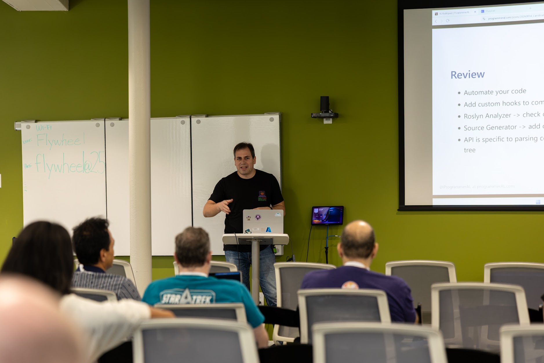 AL Rodriguez speaking at the 2026 Carolina Code Conference