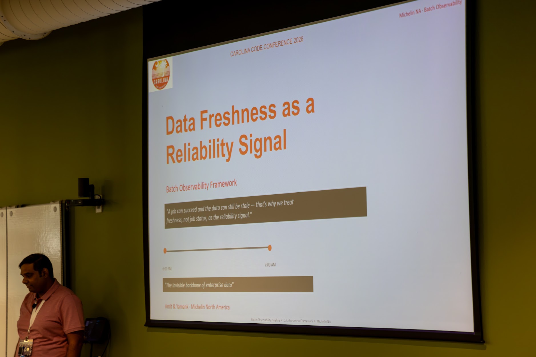 Amit Kulkarni speaking at the 2026 Carolina Code Conference