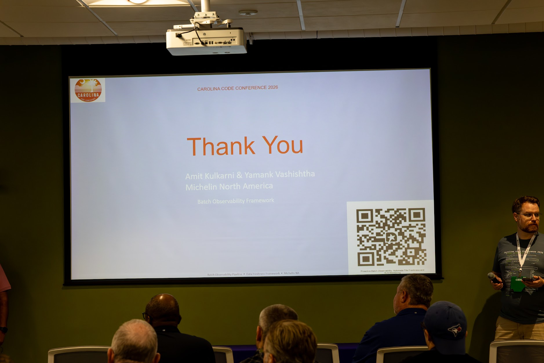 Amit Kulkarni speaking at the 2026 Carolina Code Conference