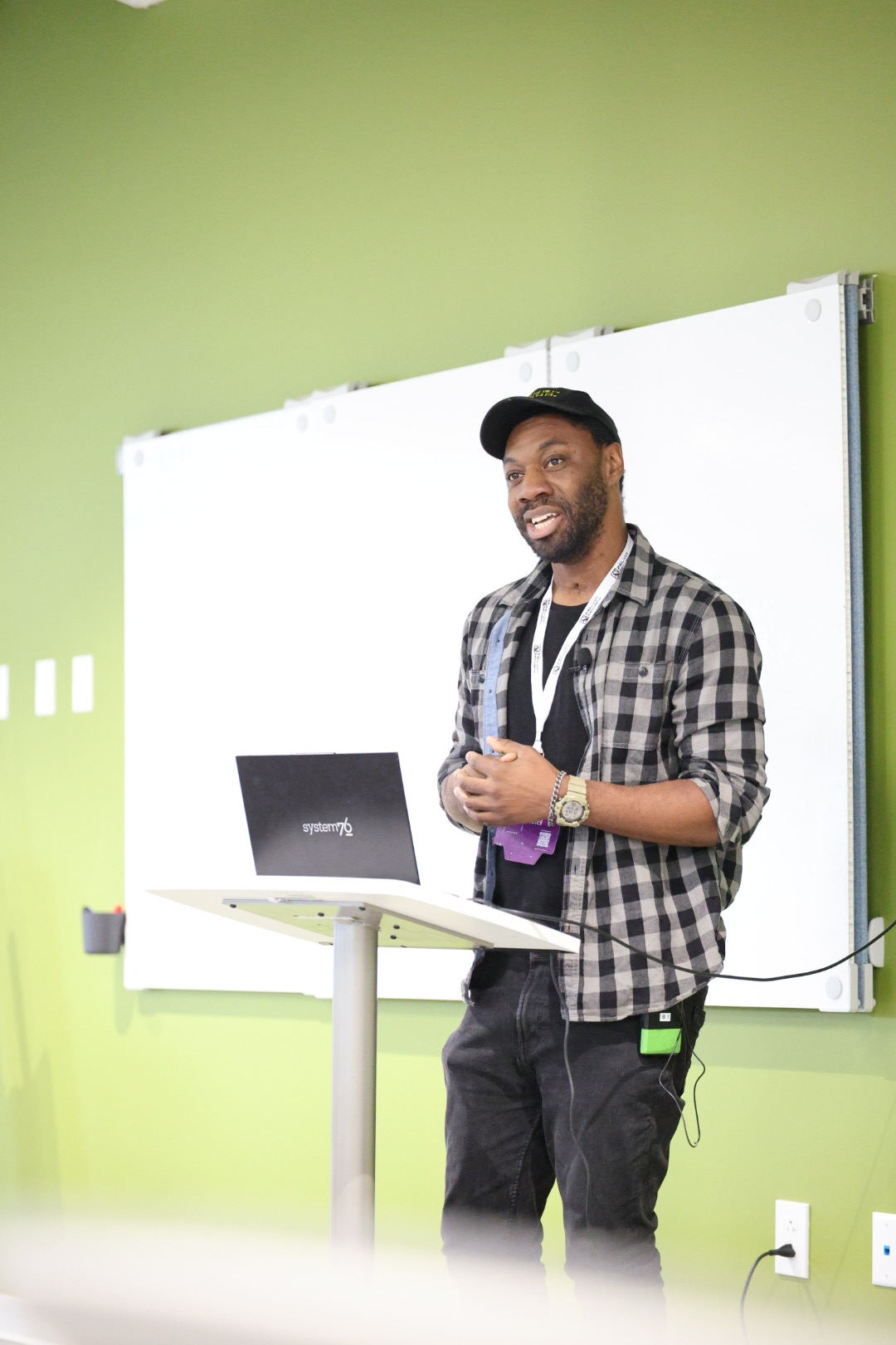 Amon Otis Poston speaking at the 2026 Carolina Code Conference