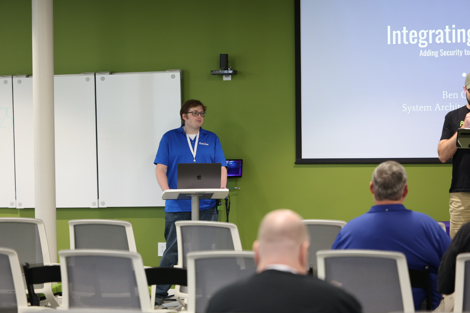 Benjamin Overcash speaking at the 2026 Carolina Code Conference