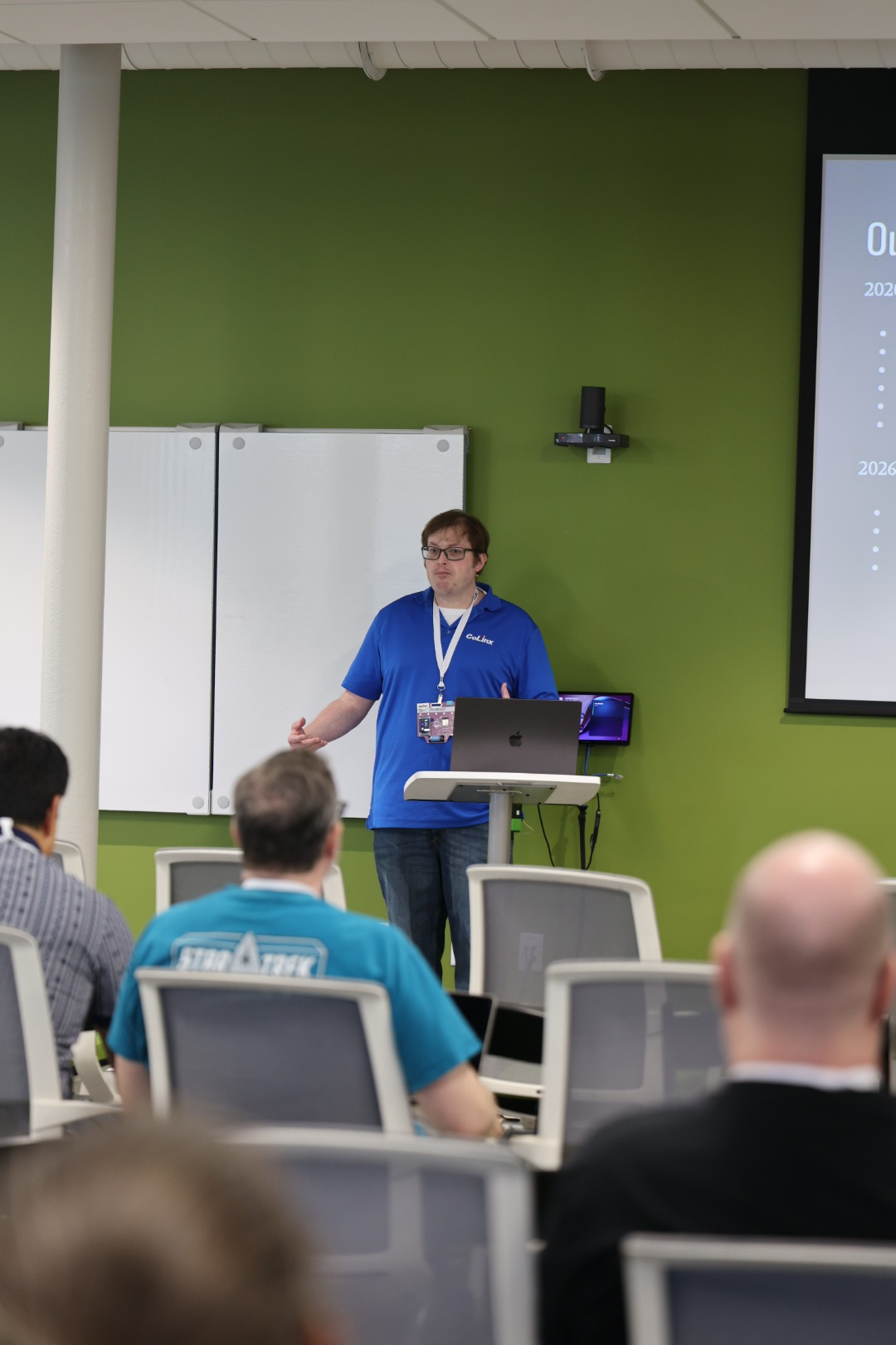 Benjamin Overcash speaking at the 2026 Carolina Code Conference