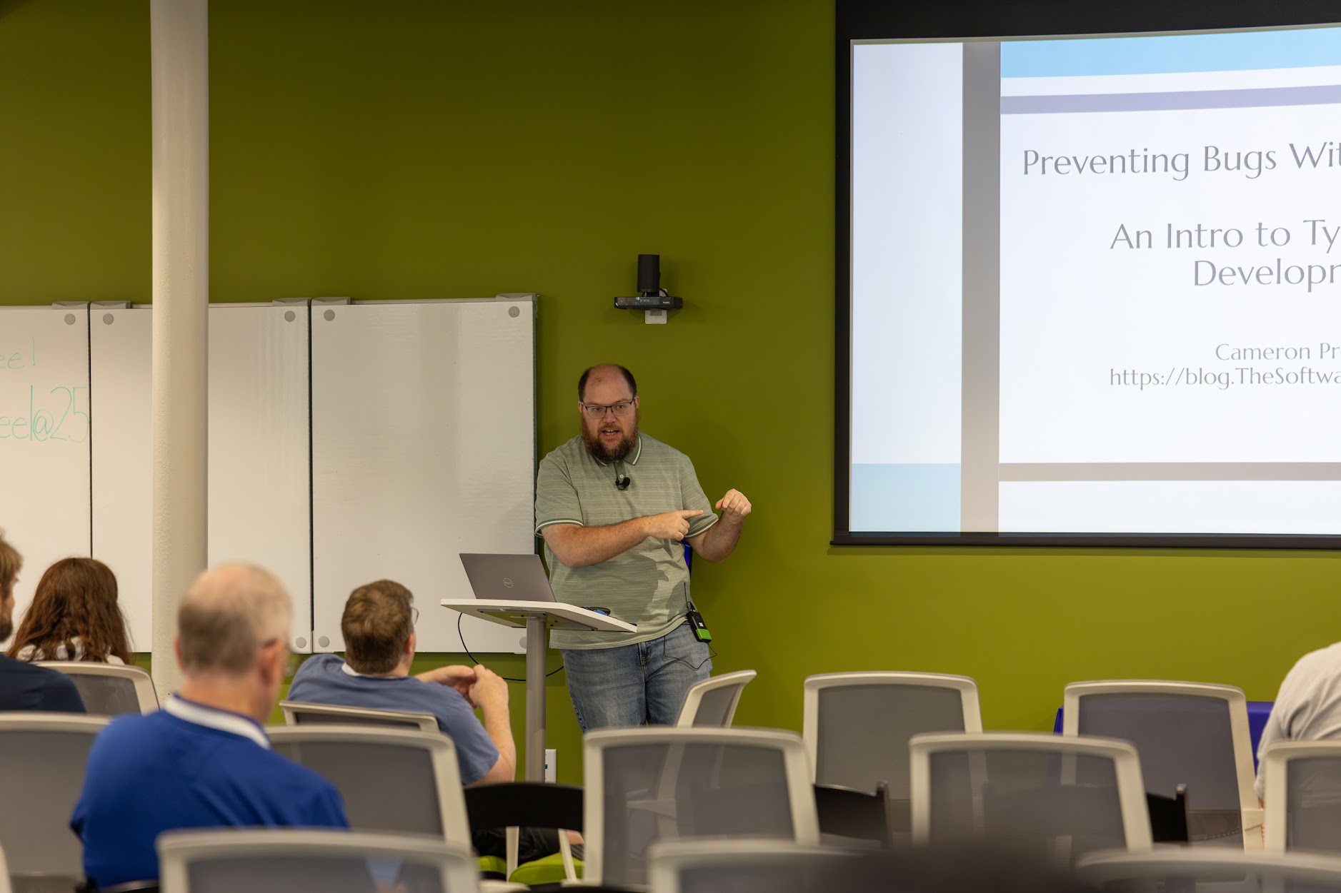 Cameron Presley speaking at the 2026 Carolina Code Conference