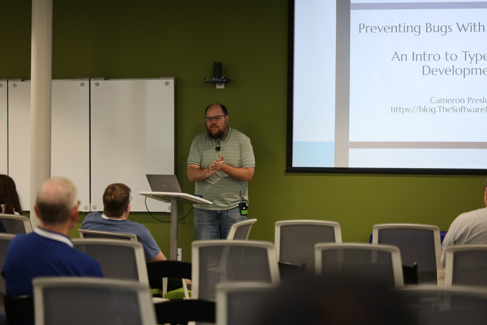 Cameron Presley speaking at the 2026 Carolina Code Conference