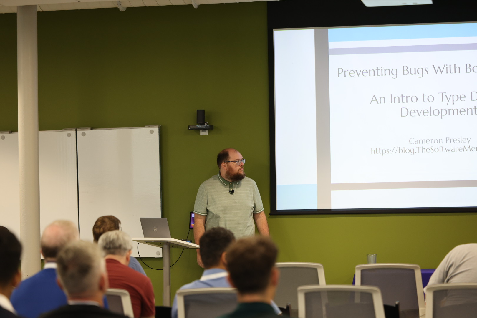 Cameron Presley speaking at the 2026 Carolina Code Conference
