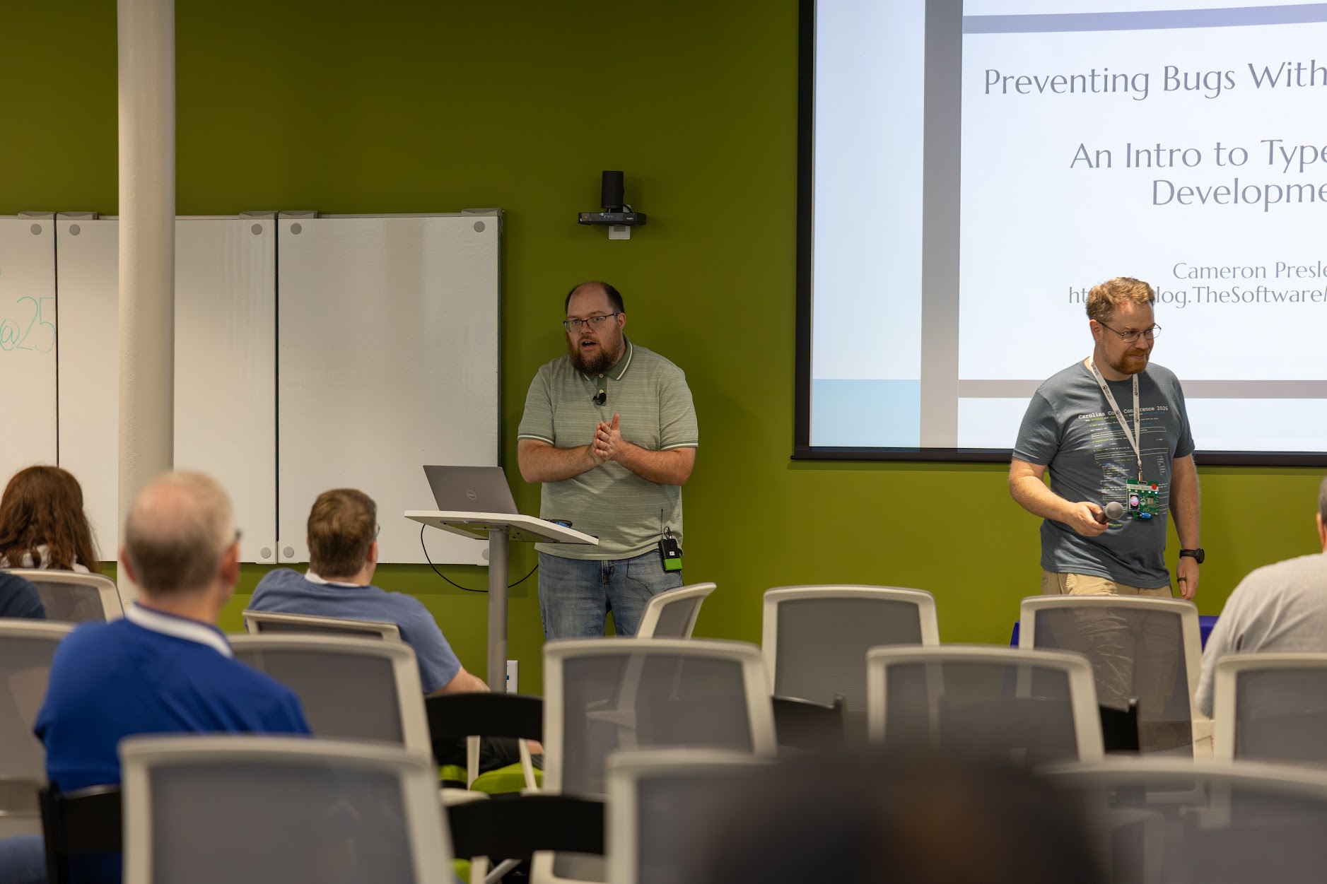Cameron Presley speaking at the 2026 Carolina Code Conference