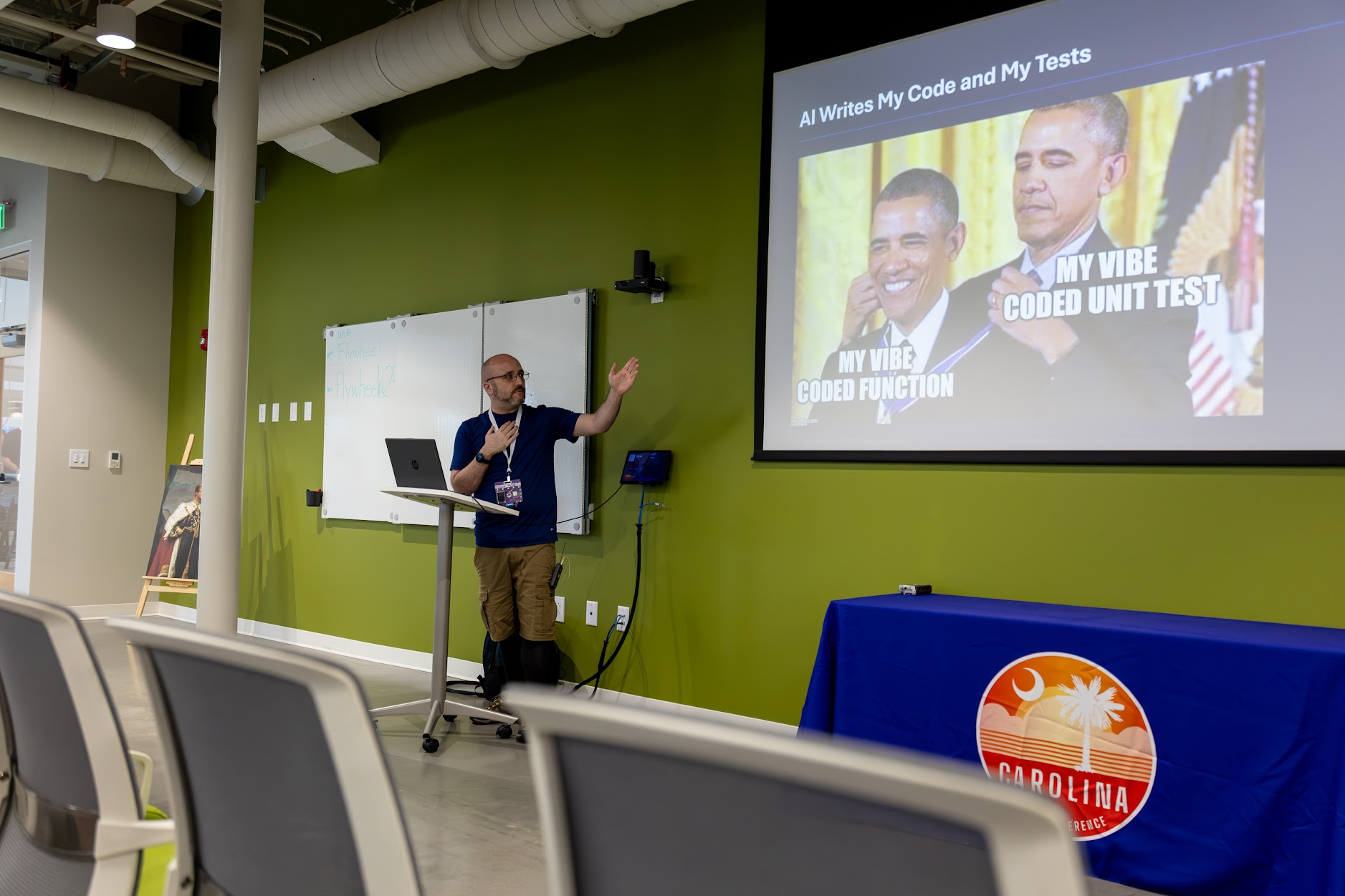 David Mackey speaking at the 2026 Carolina Code Conference