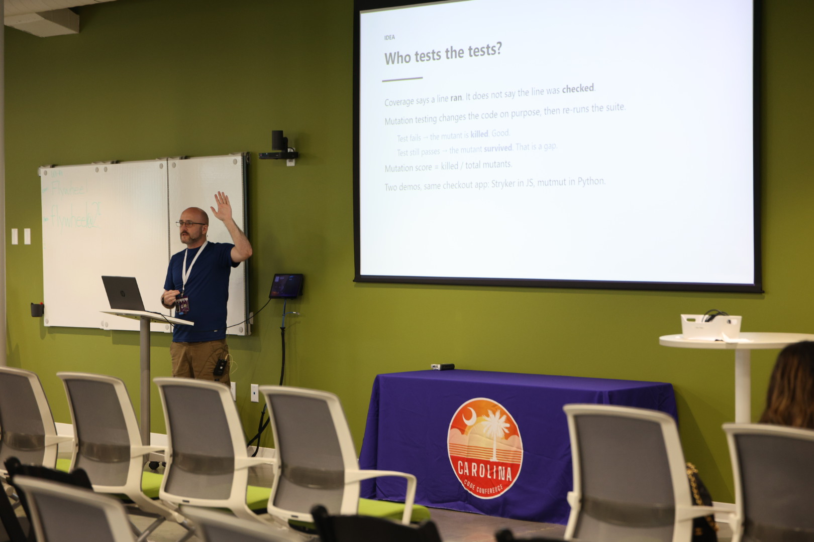 David Mackey speaking at the 2026 Carolina Code Conference