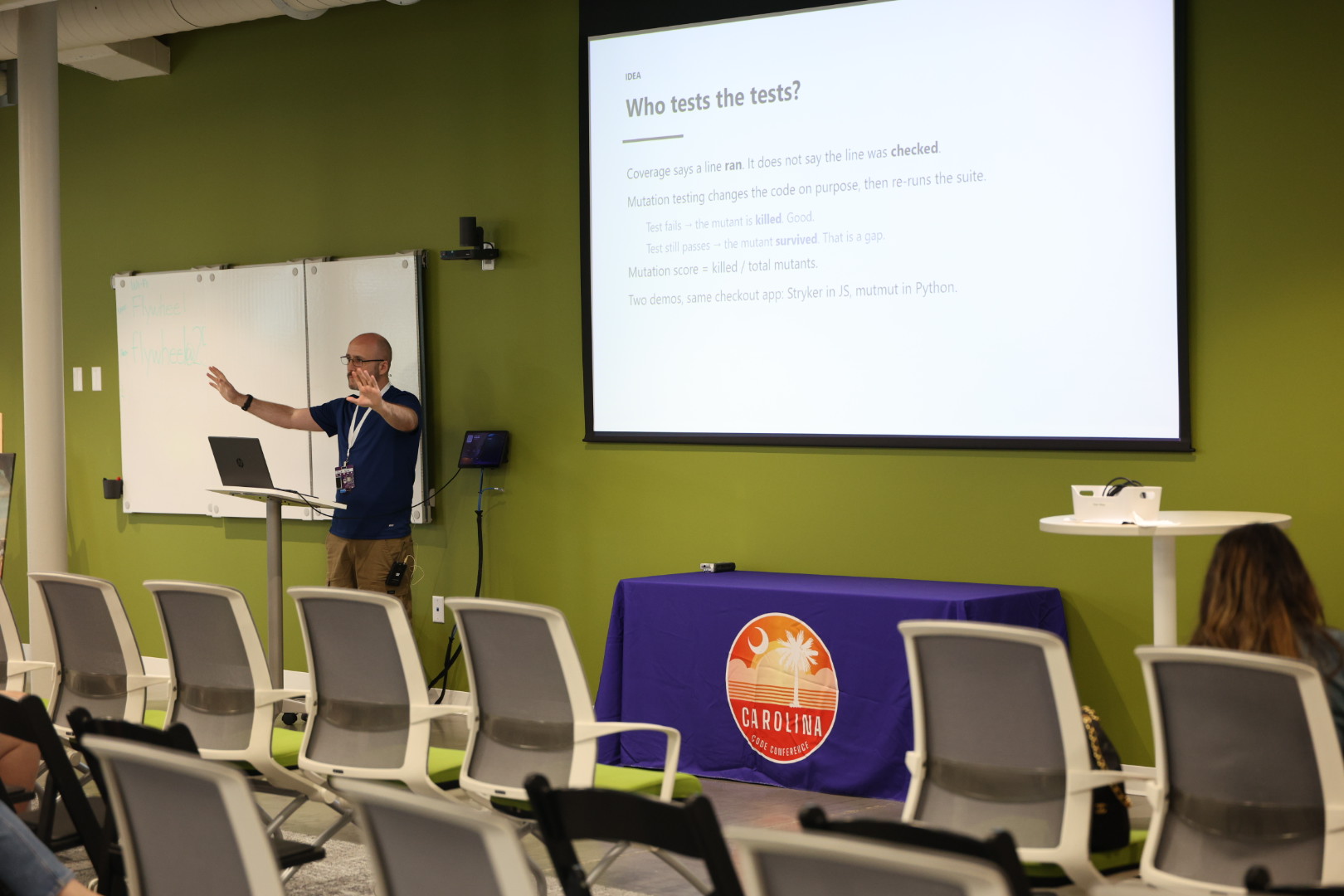 David Mackey speaking at the 2026 Carolina Code Conference