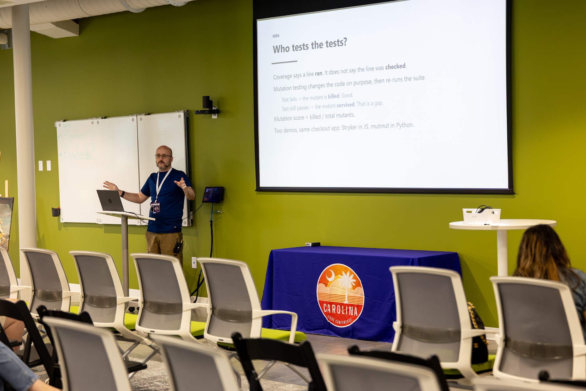 David Mackey speaking at the 2026 Carolina Code Conference