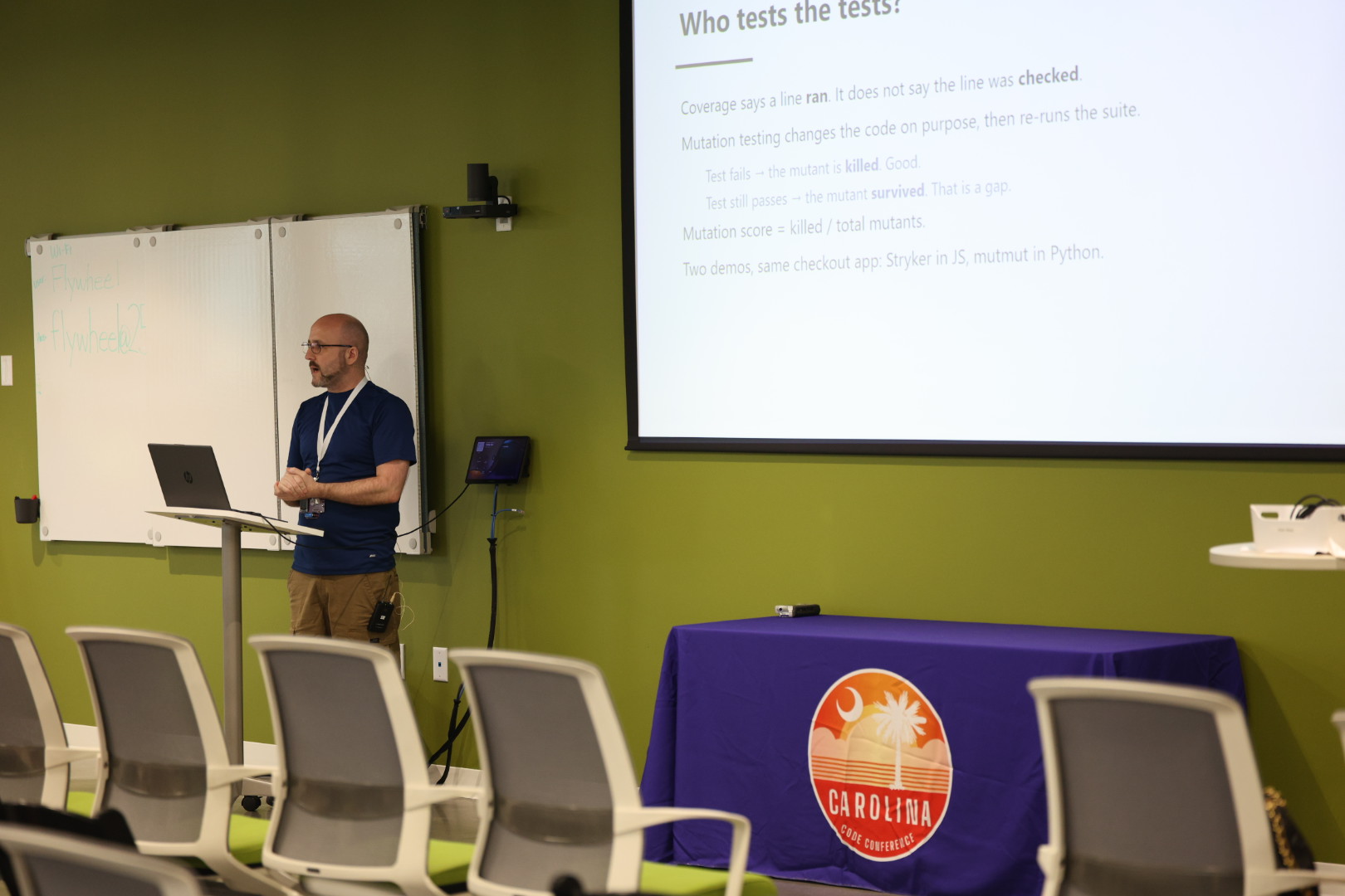 David Mackey speaking at the 2026 Carolina Code Conference