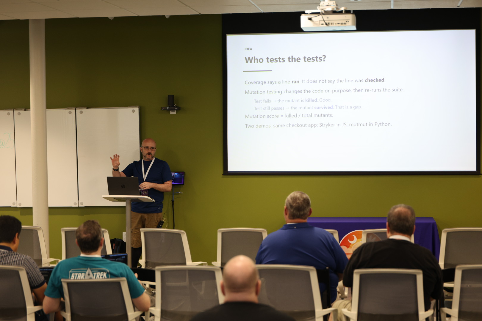 David Mackey speaking at the 2026 Carolina Code Conference