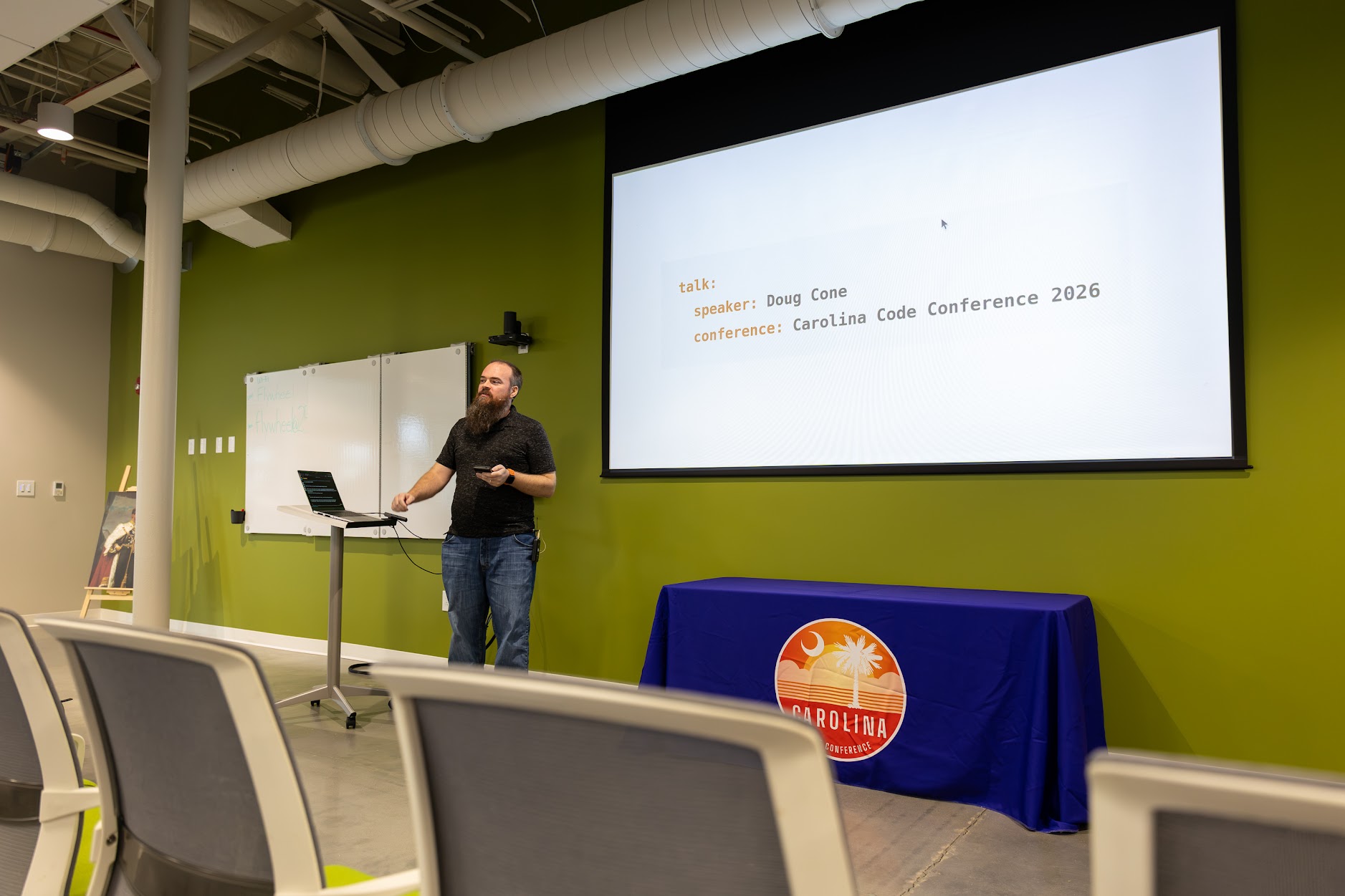 Doug Cone speaking at the 2026 Carolina Code Conference