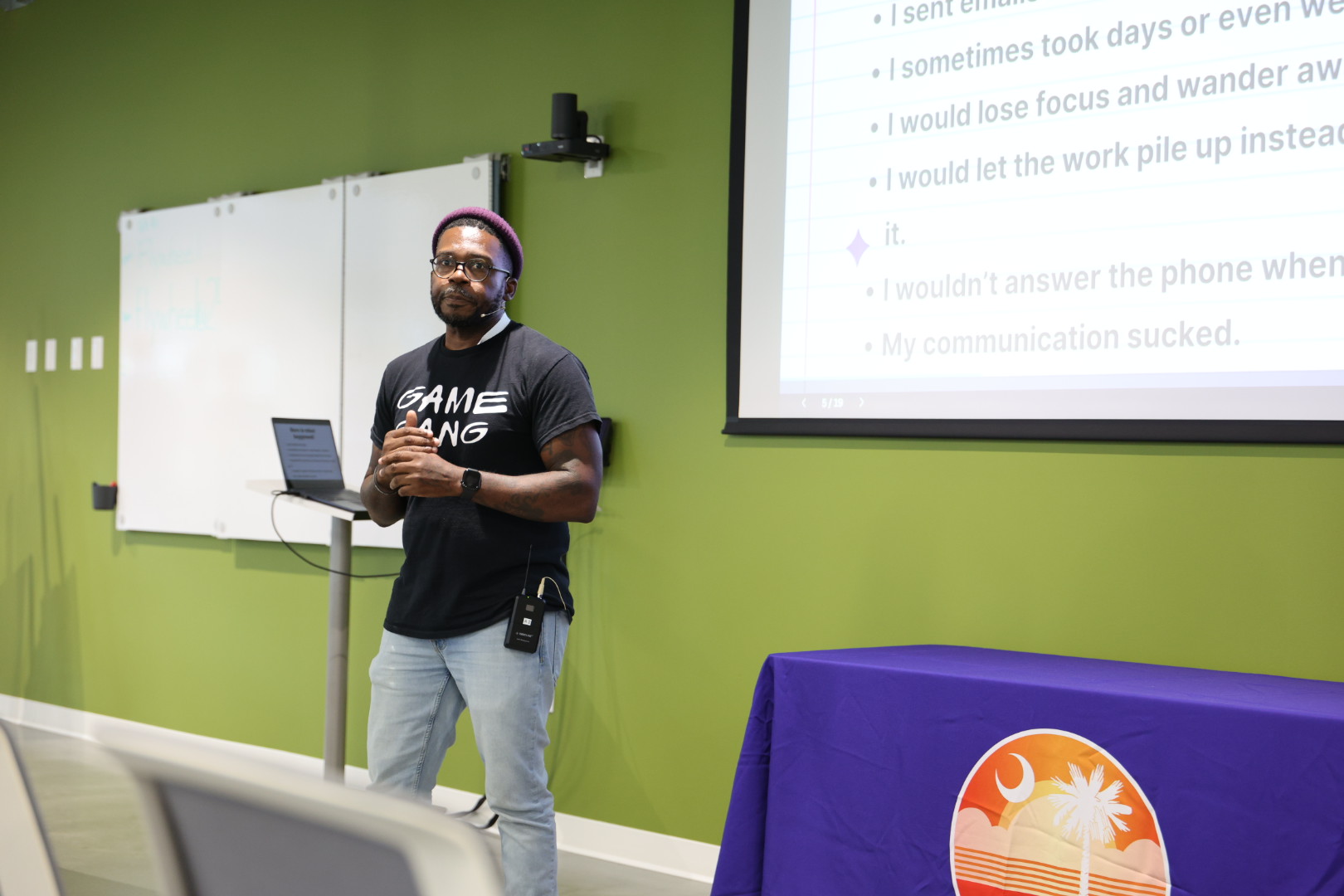 Eugene Willis speaking at the 2026 Carolina Code Conference