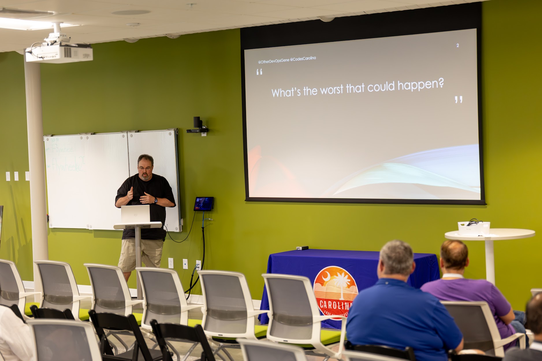 Gene Gotimer speaking at the 2026 Carolina Code Conference
