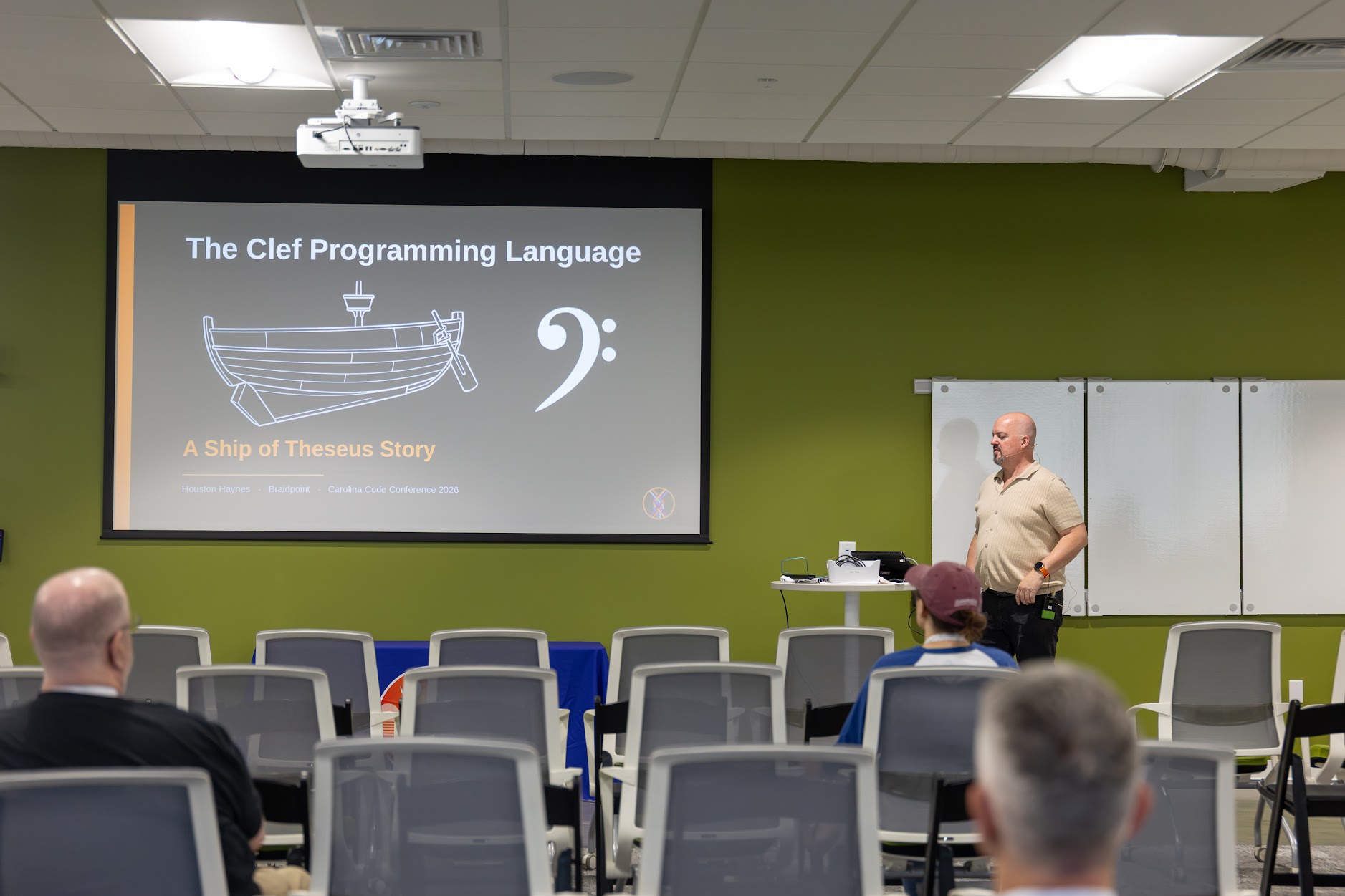 Houston Haynes speaking at the 2026 Carolina Code Conference