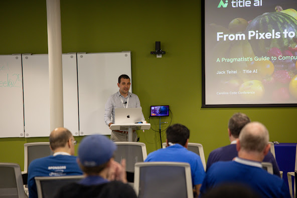 Jack Teitel speaking at the 2026 Carolina Code Conference
