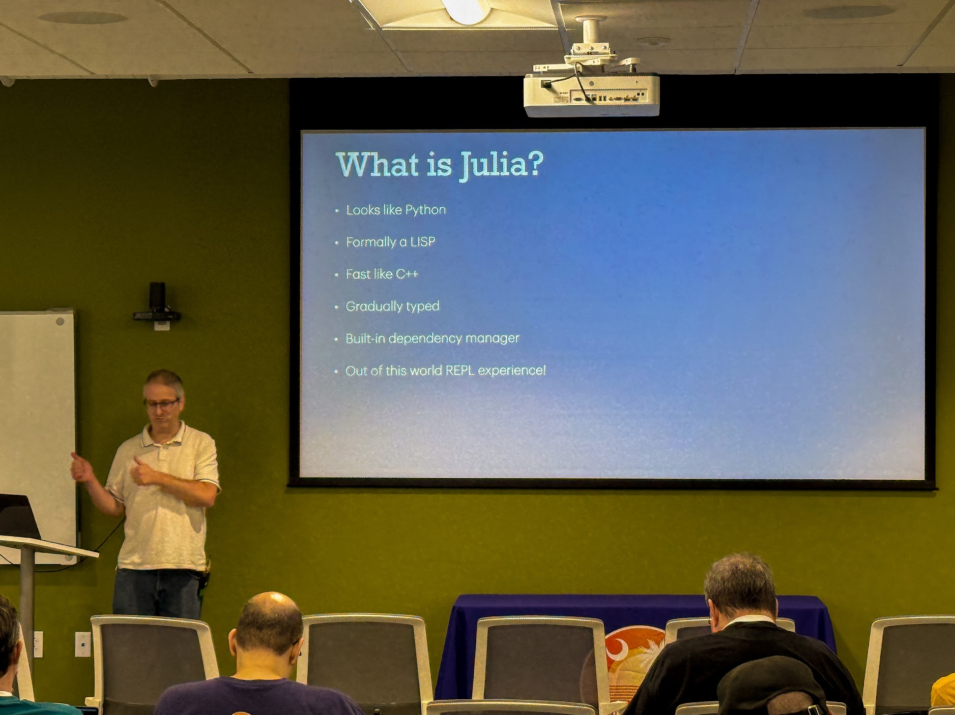 Joshua Ballanco speaking at the 2026 Carolina Code Conference