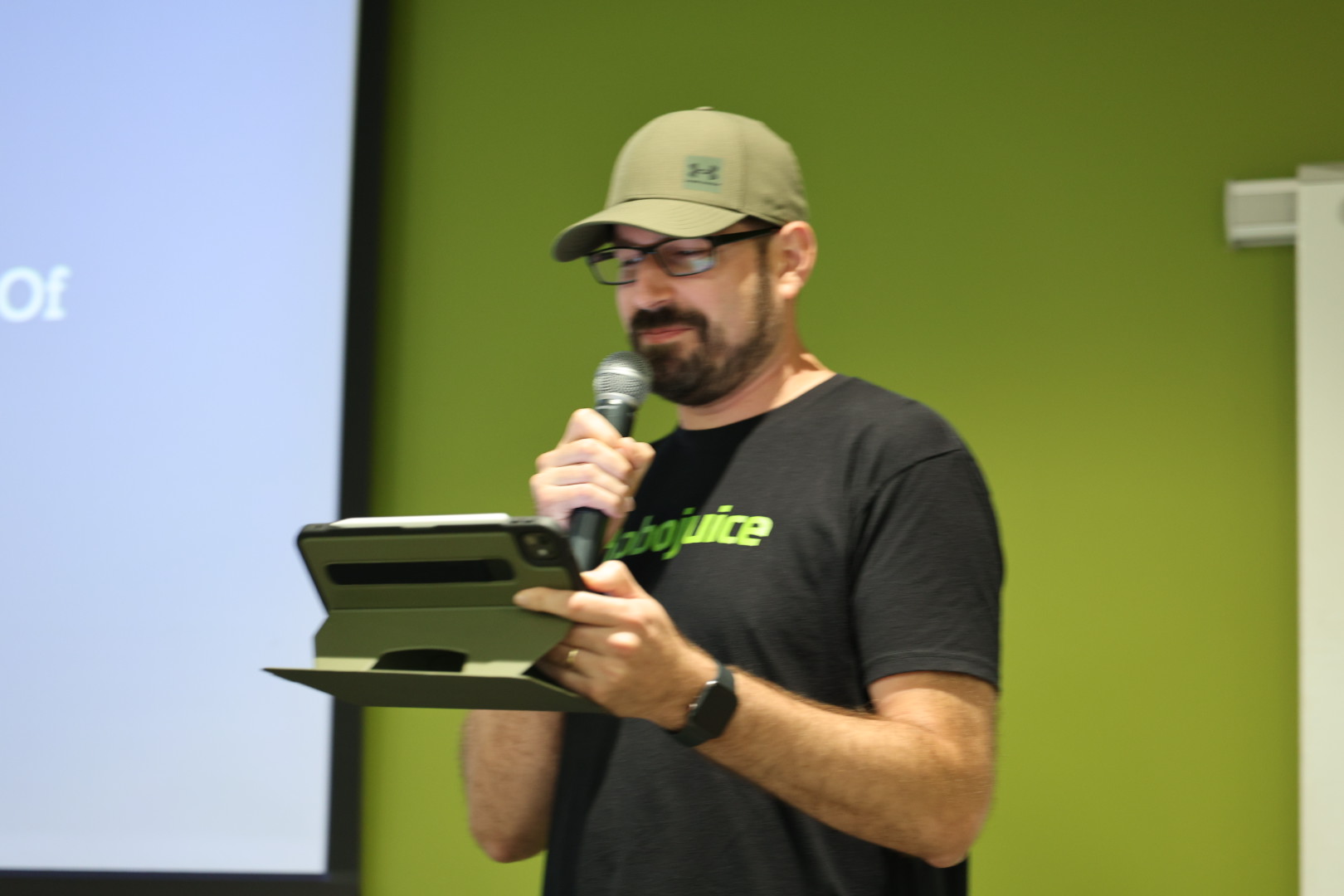 Joshua Ballanco speaking at the 2026 Carolina Code Conference