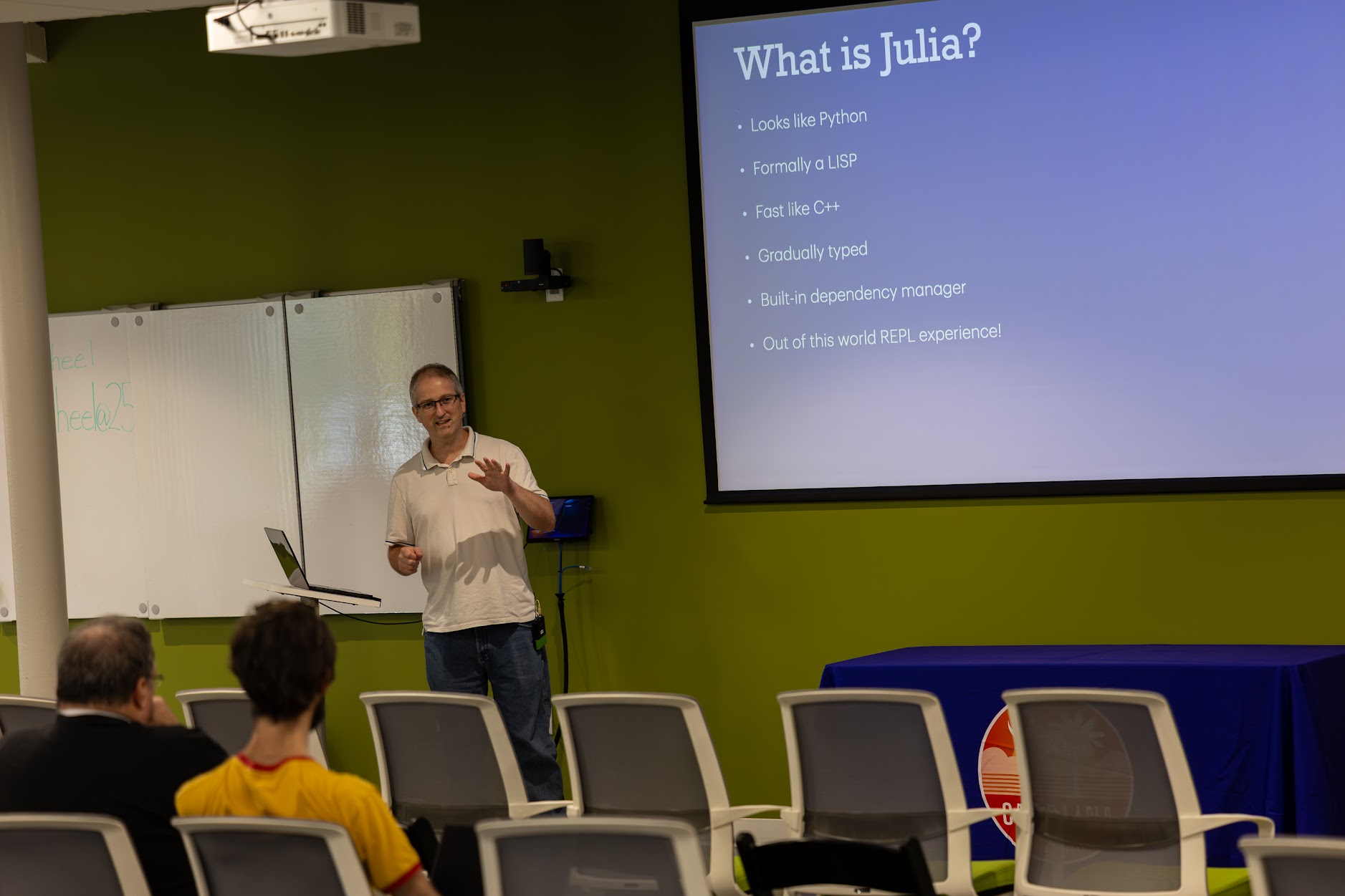 Joshua Ballanco speaking at the 2026 Carolina Code Conference