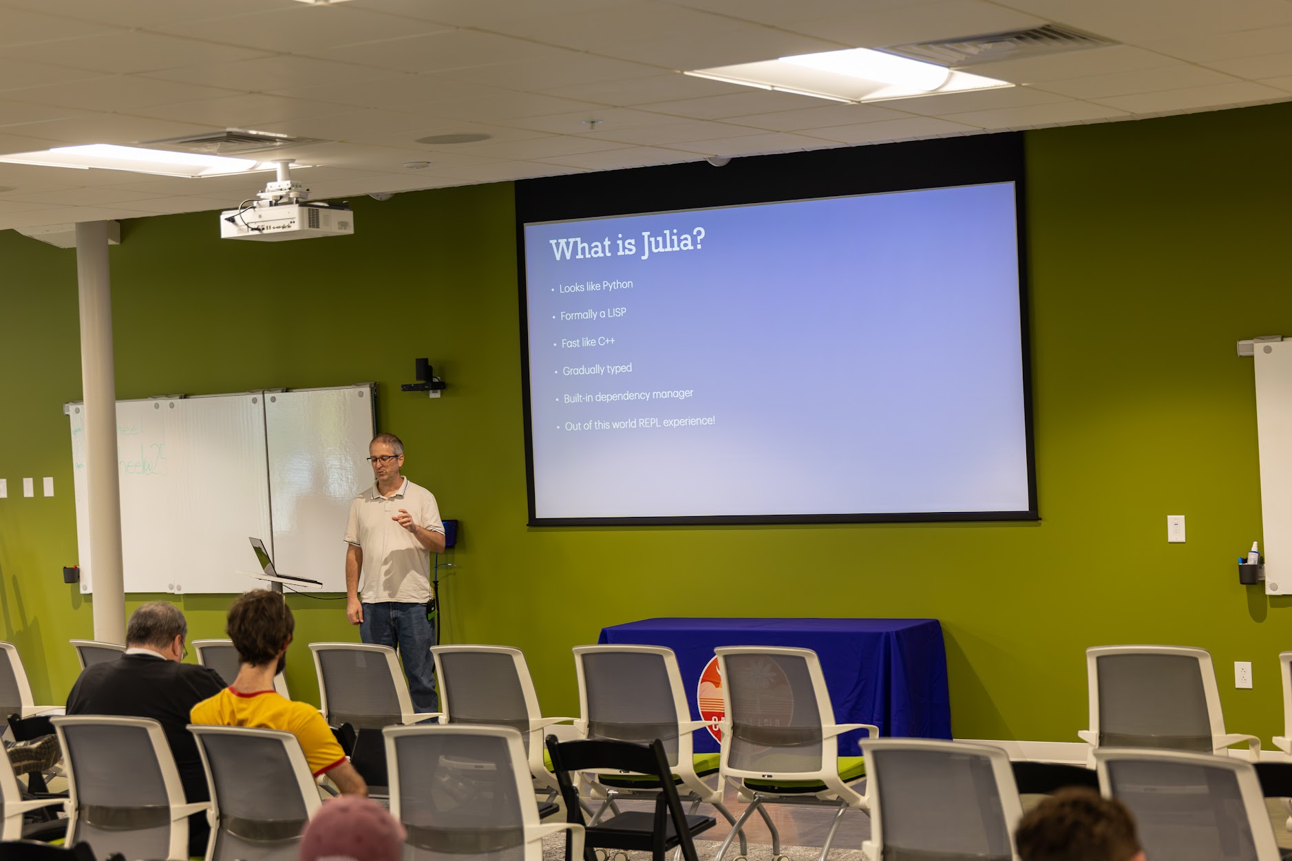 Joshua Ballanco speaking at the 2026 Carolina Code Conference