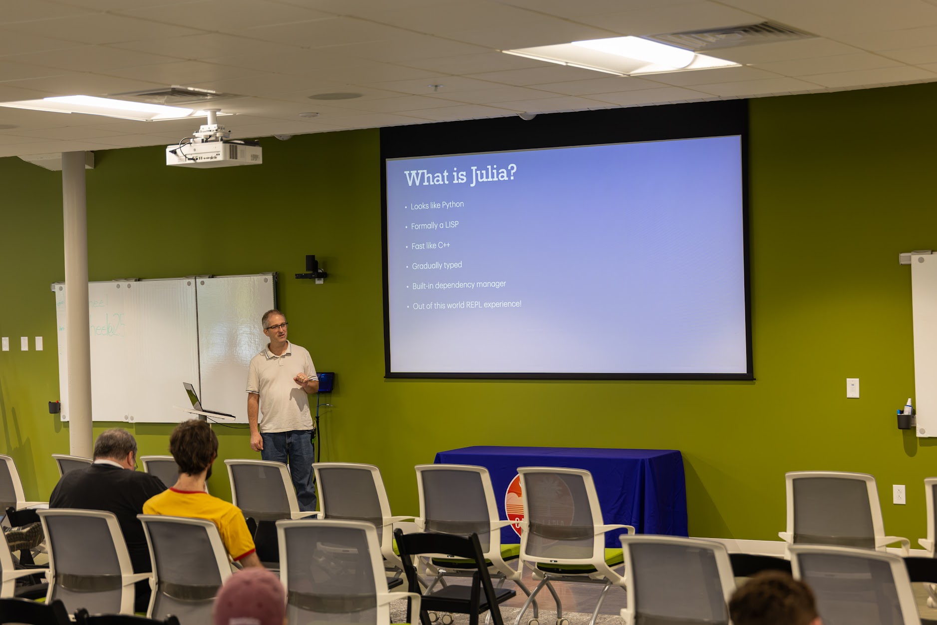 Joshua Ballanco speaking at the 2026 Carolina Code Conference