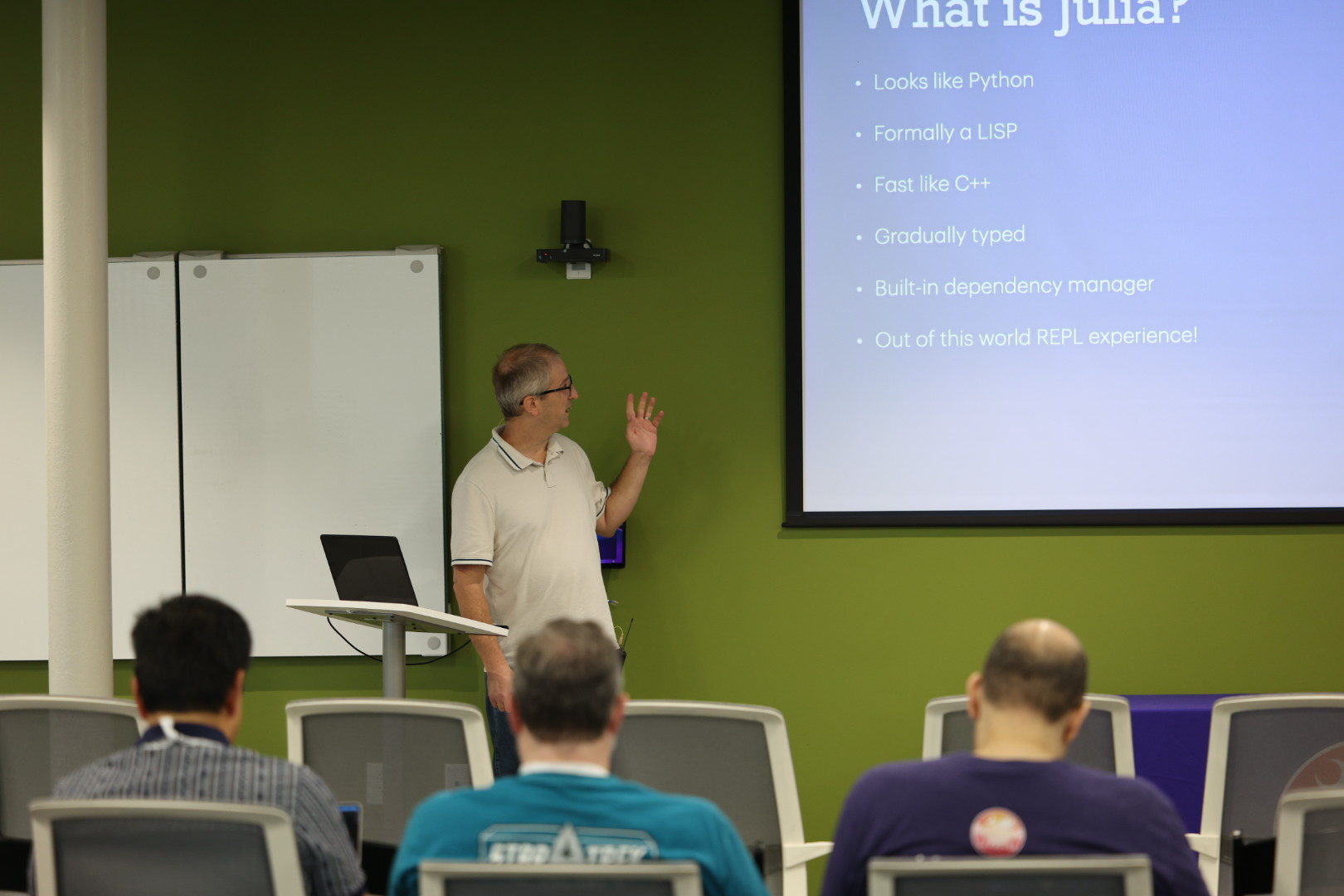 Joshua Ballanco speaking at the 2026 Carolina Code Conference